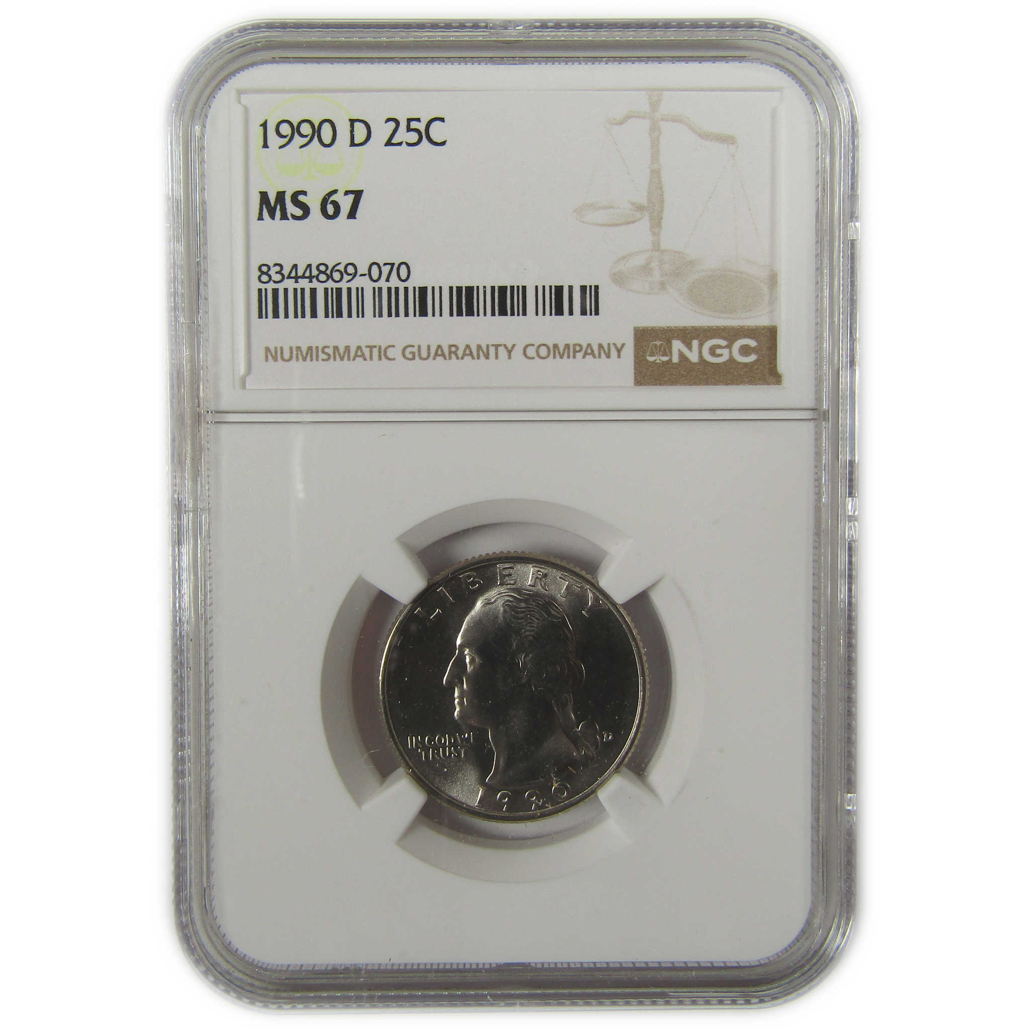 1990 D Washington Quarter MS 67 NGC Clad Uncirculated SKU:I20540