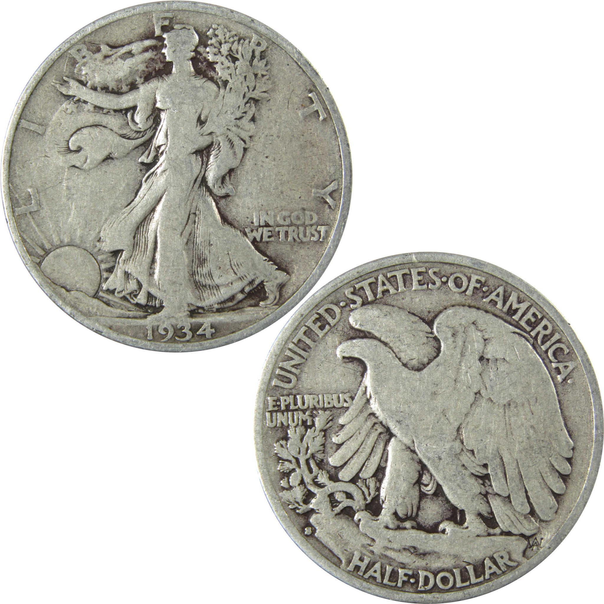 1934 S Liberty Walking Silver Half Dollar VG Very Good SKU:CP522