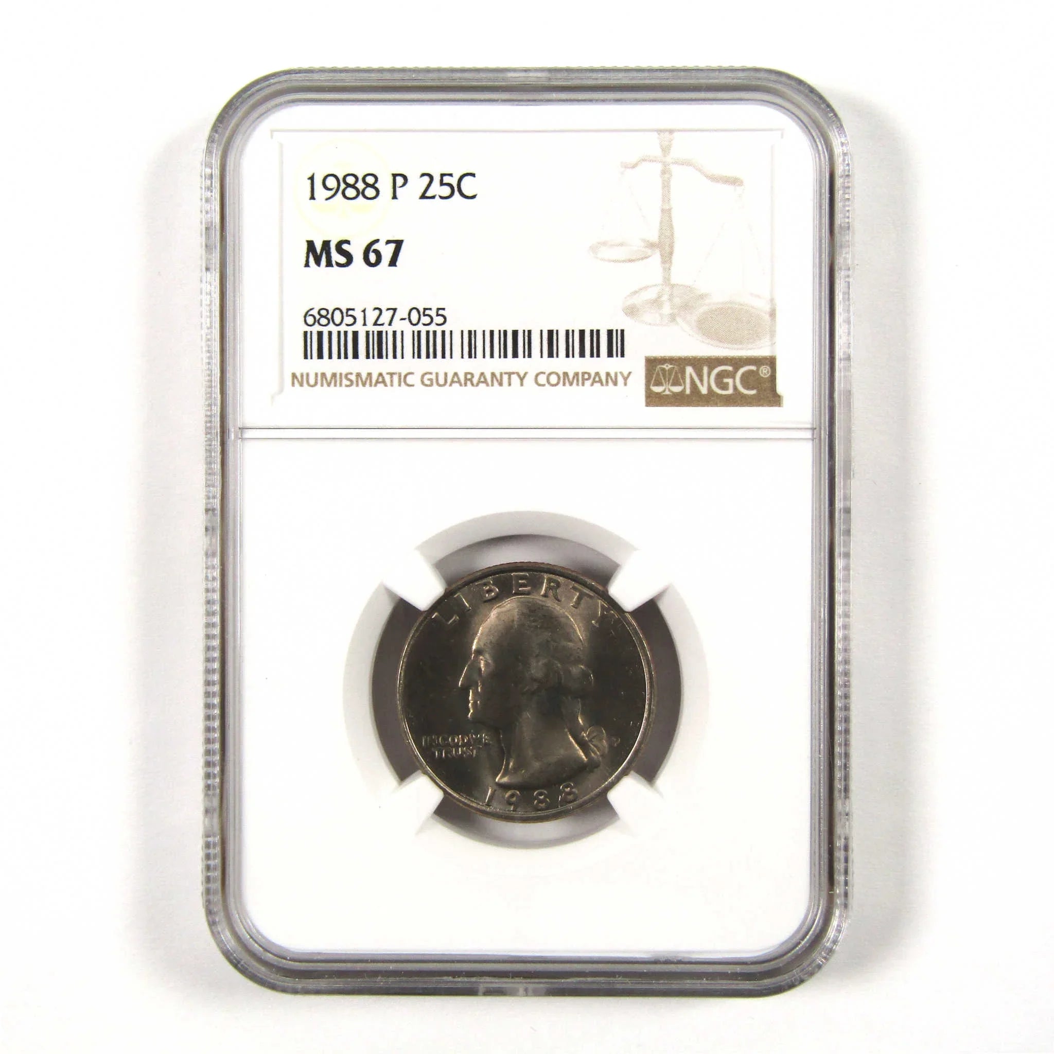 1988 P Washington Quarter MS 67 NGC Clad 25c Uncirculated SKU:I9578