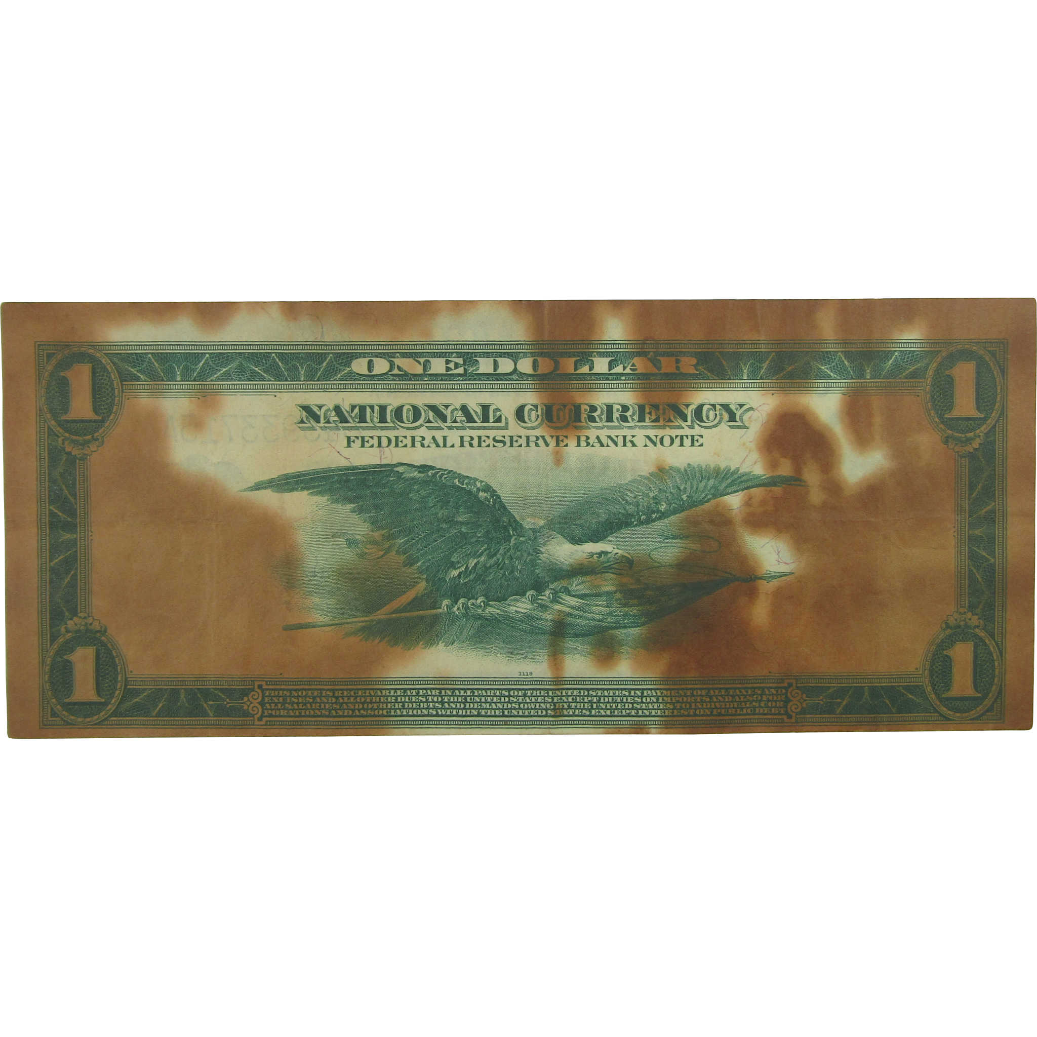 1918 $1 Federal Reserve Bank Note Philadelphia VF Details SKU:CPC0536
