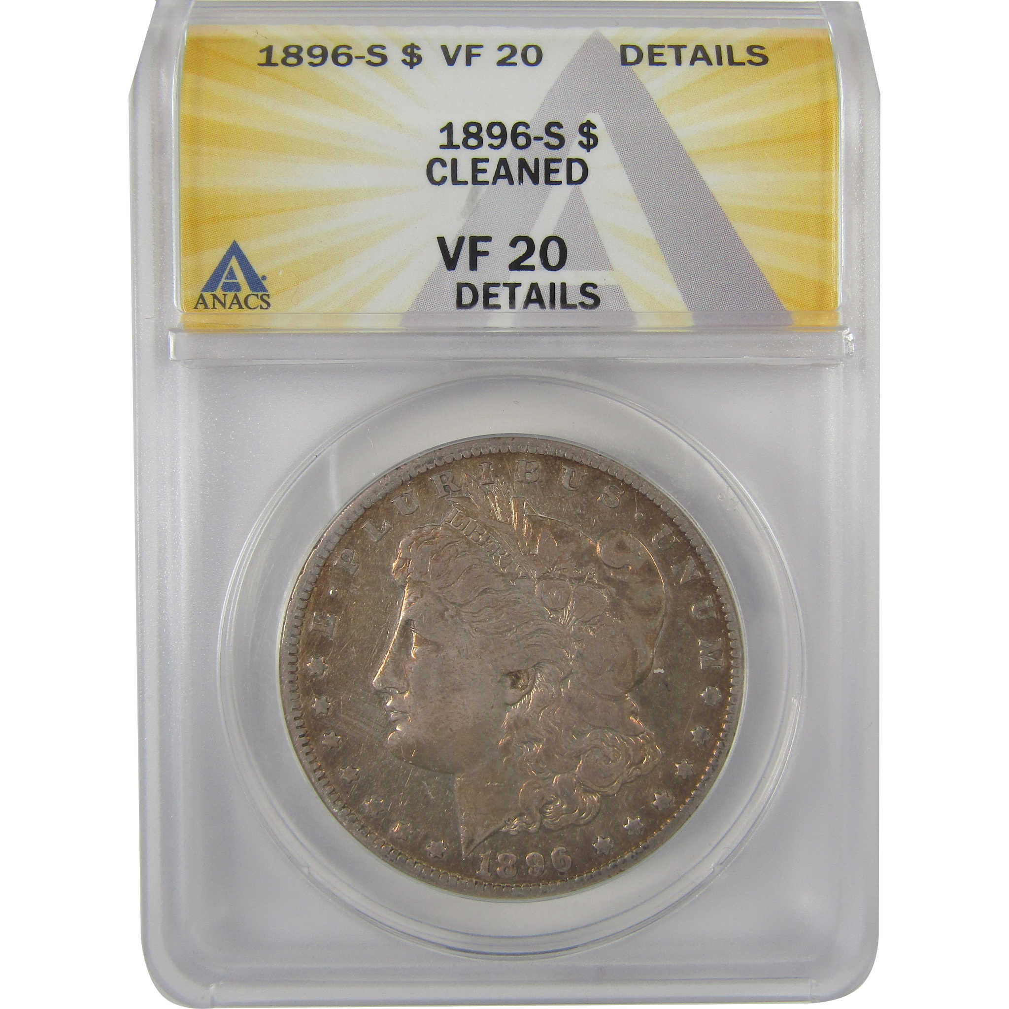 1896 S Morgan Dollar VF 20 Details ANACS Silver $1 Coin SKU:I19308 - Morgan coin - Morgan silver dollar - Morgan silver dollar for sale - Profile Coins & Collectibles