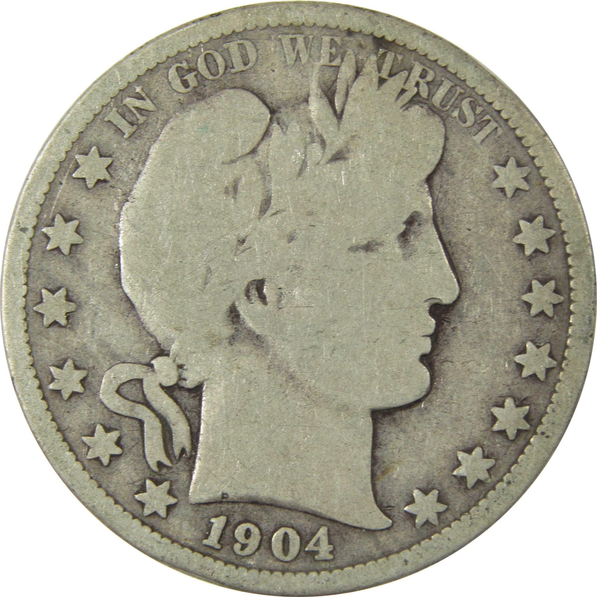 1904 O Barber Silver Half Dollar G Good 50c CoinSKU:CP1481