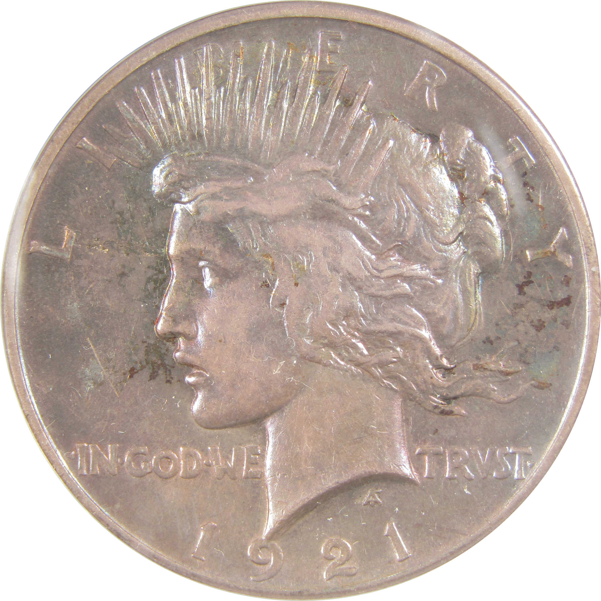 1921 High Relief Peace Dollar AU 50 Details ANACS Silver SKU:I21381