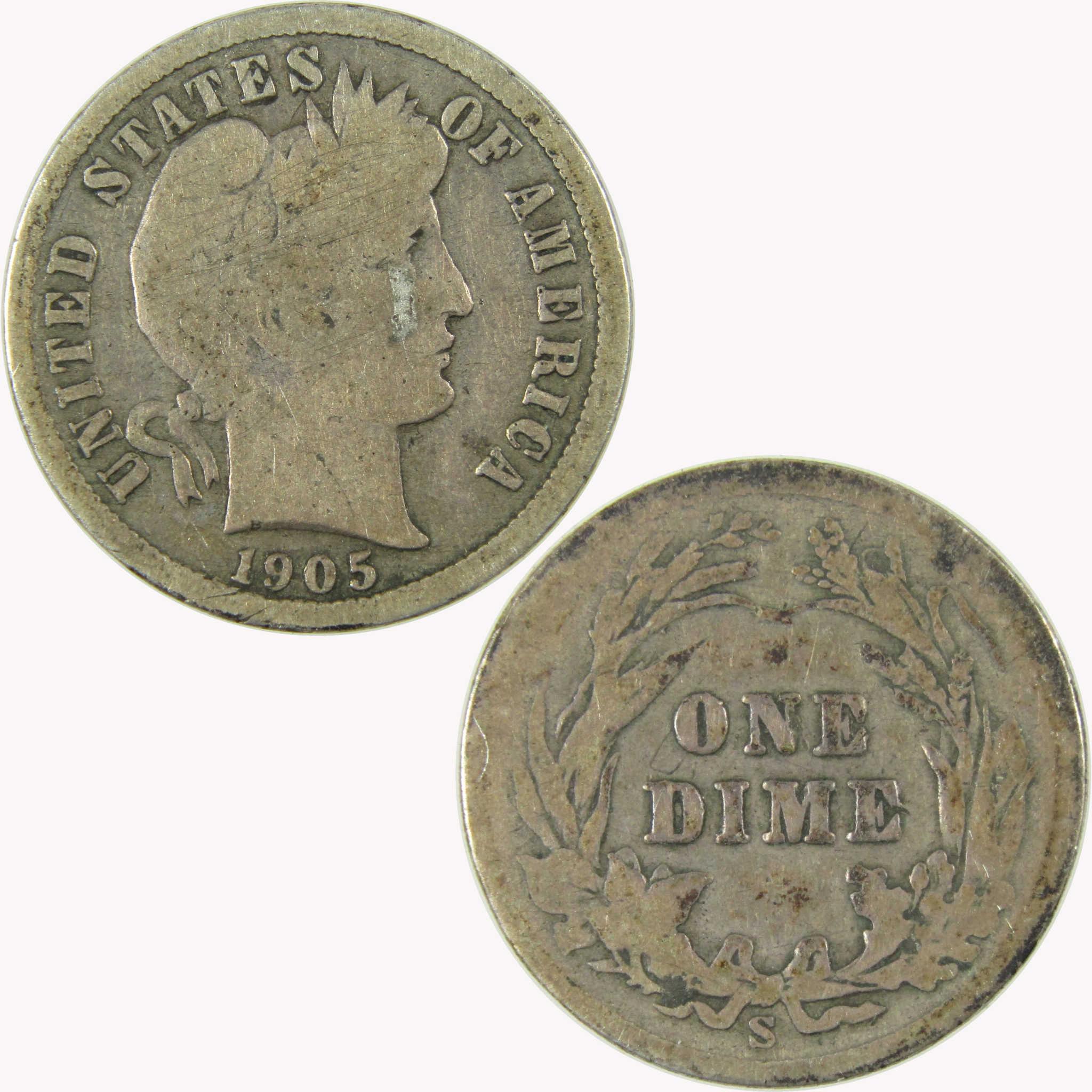 1900 O Barber Silver Dime AG About Good 10c Coin Collectible SKU:CP714
