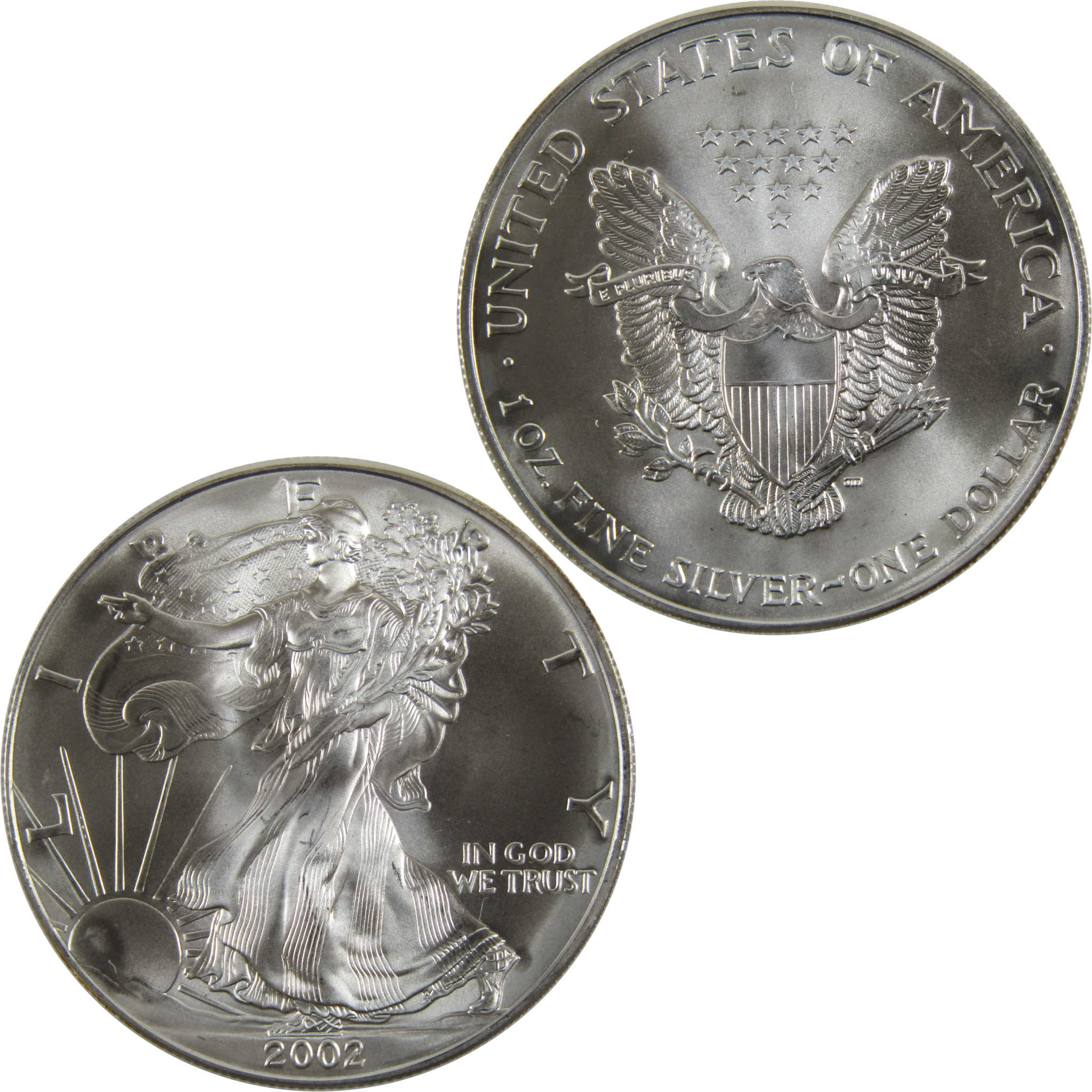 2002 American Eagle BU Uncirculated 1 oz .999 Silver Bullion $1 Coin