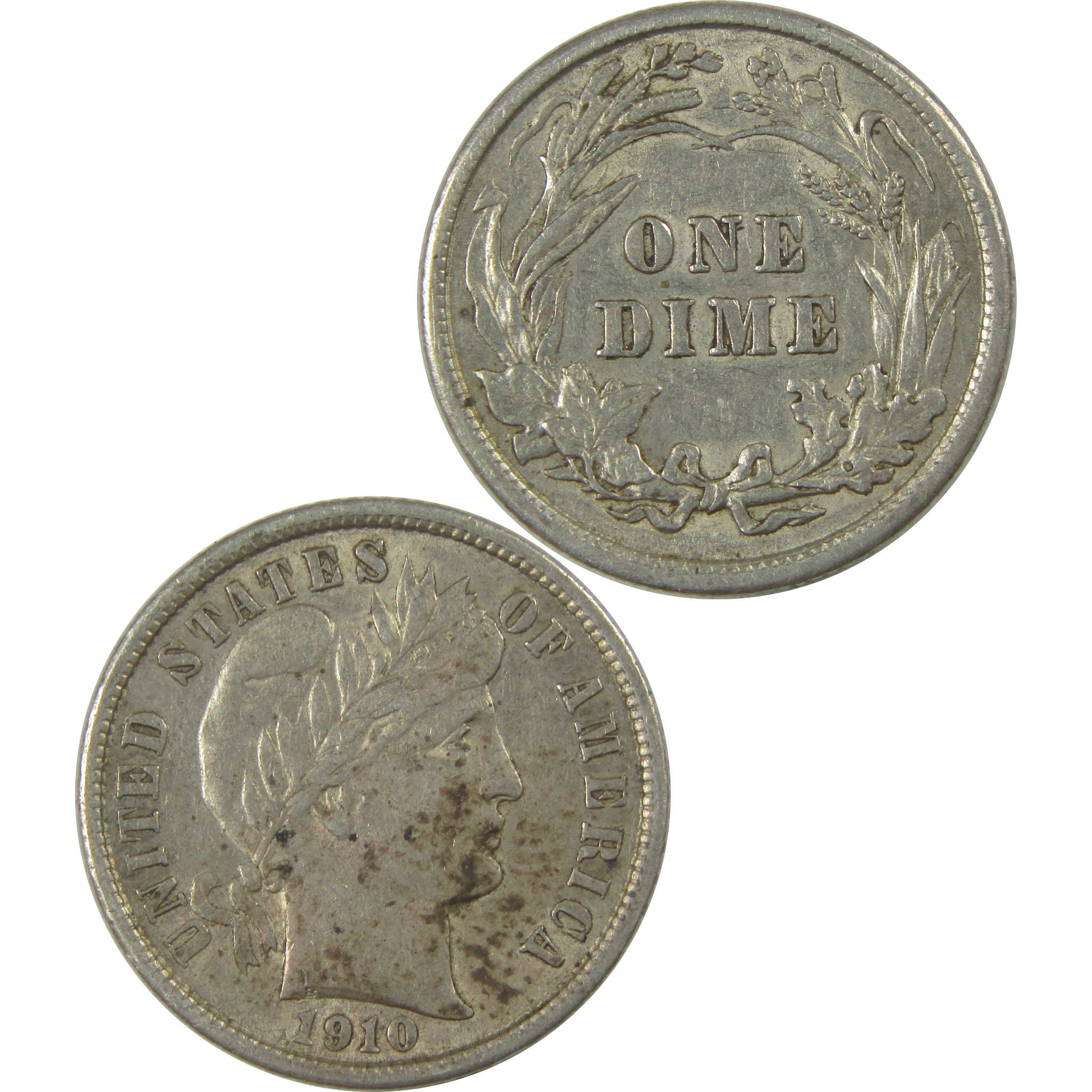 1910 Barber Dime XF EF Extremely Fine Details Silver Toned SKU:I20663