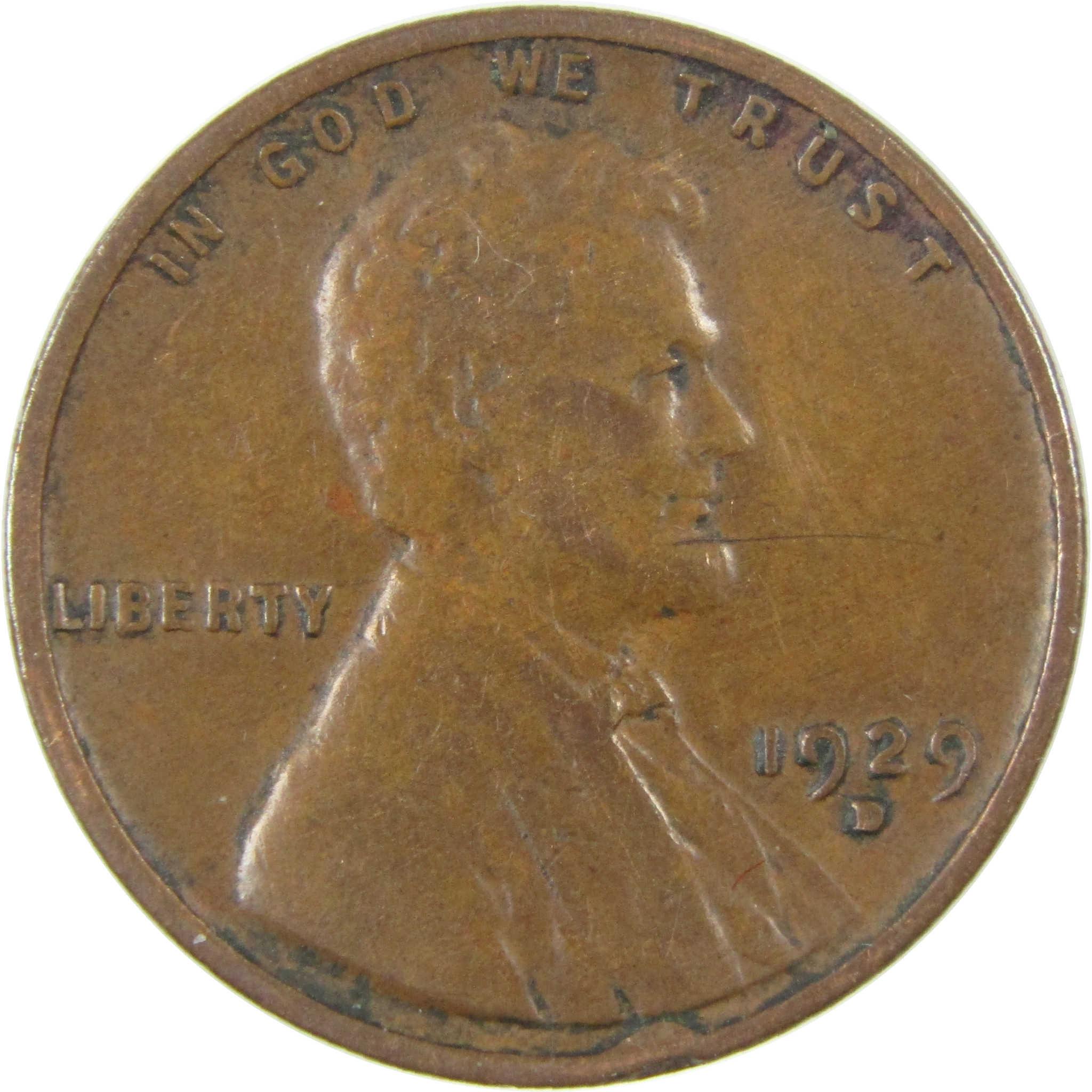 1929 D Lincoln Wheat Cent VF Very Fine Penny 1c Coin SKU:I27265