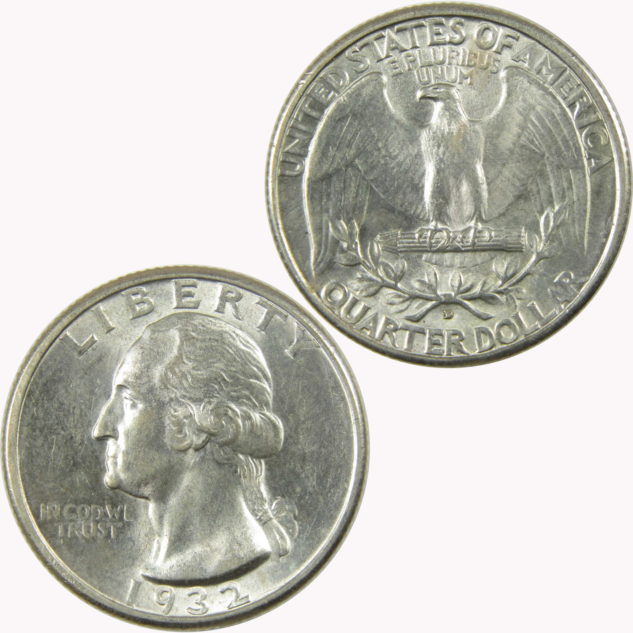 1932 D Washington Silver Quarter CH AU Choice About Uncirculated