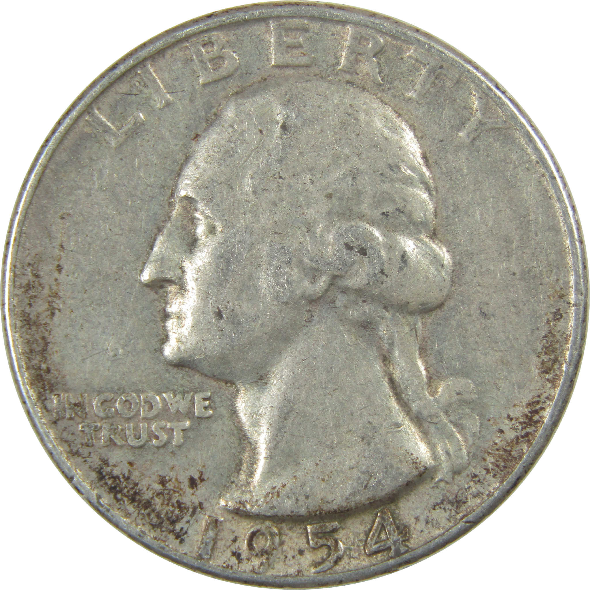 1954 S Washington Quarter Circulated Silver 25c Coin Collectible