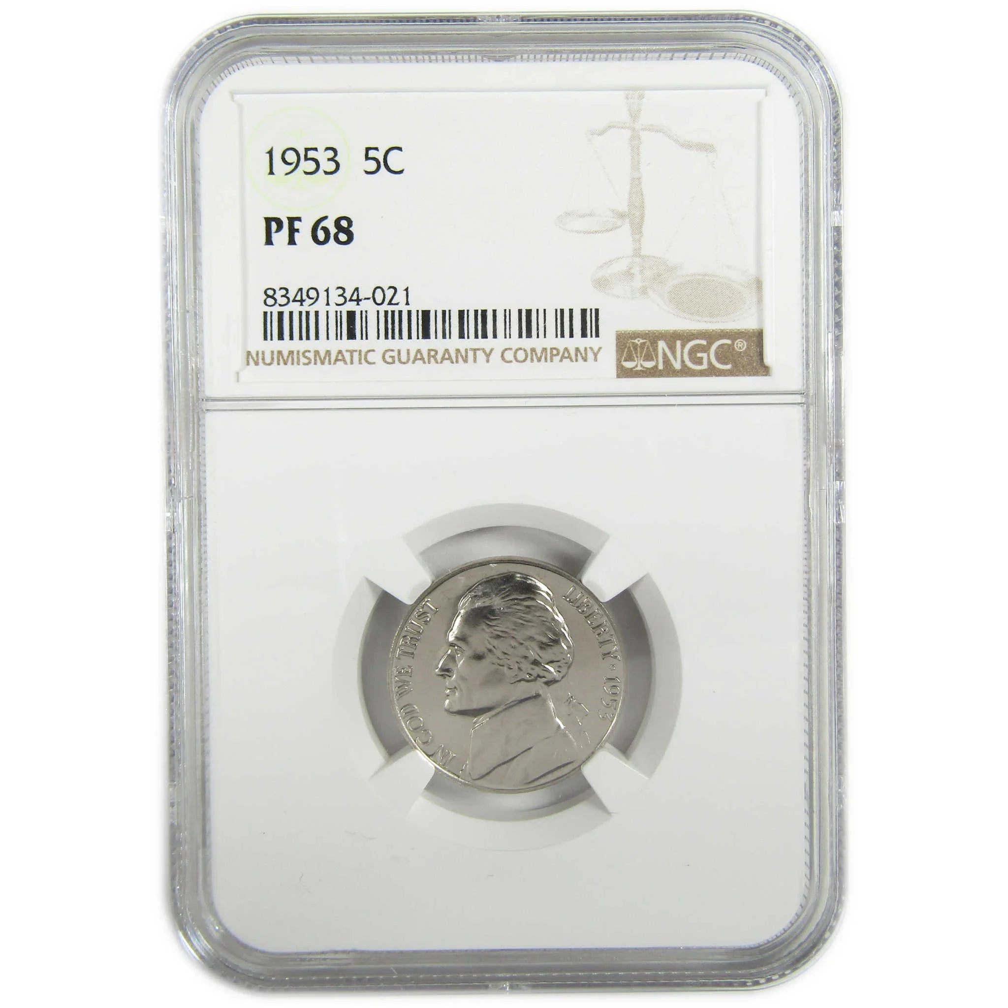 1953 Jefferson Nickel PF 68 NGC Proof 5c Coin Collectible SKU:I27361