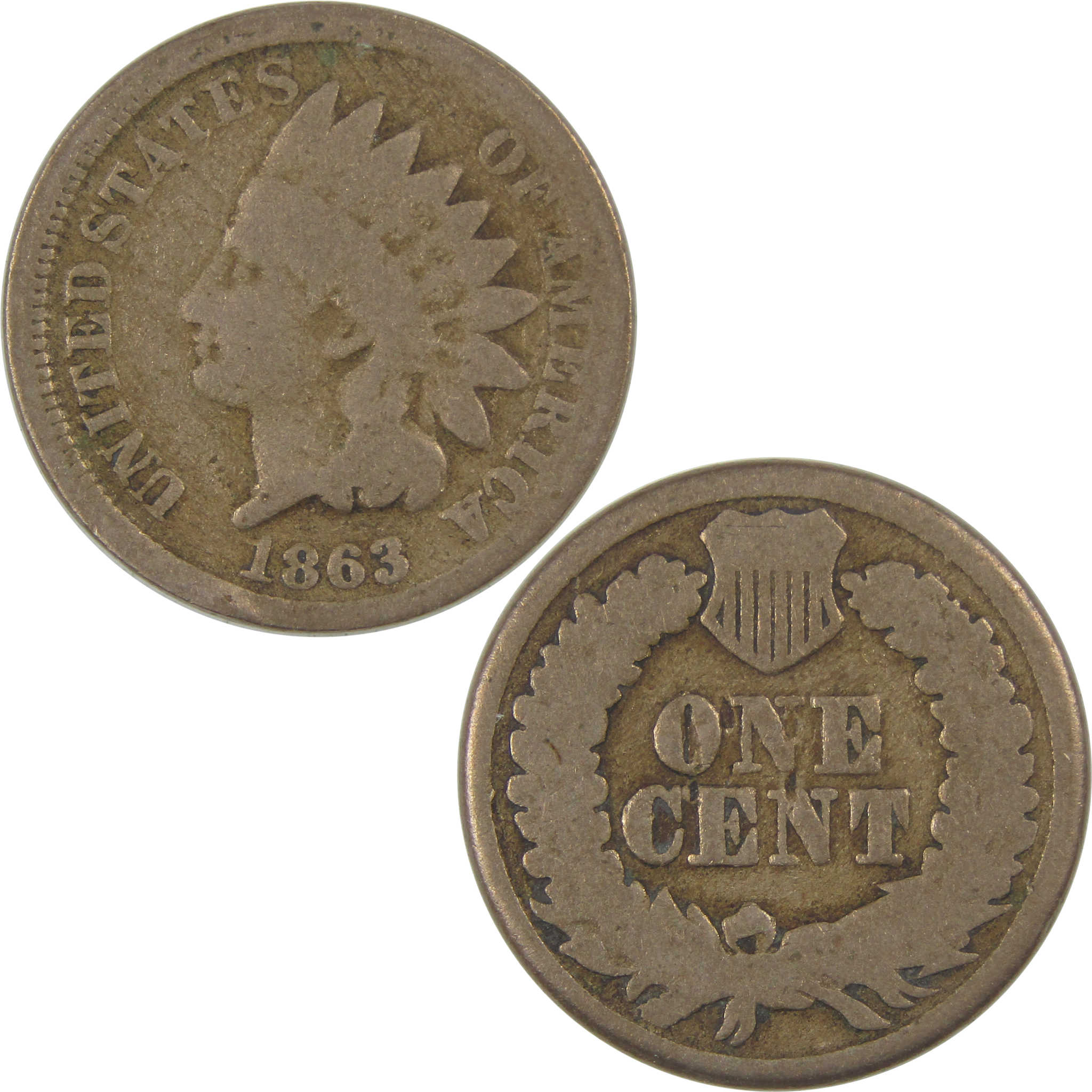 1863 Indian Head Cent G Good Penny 1c Coin SKU:I23267