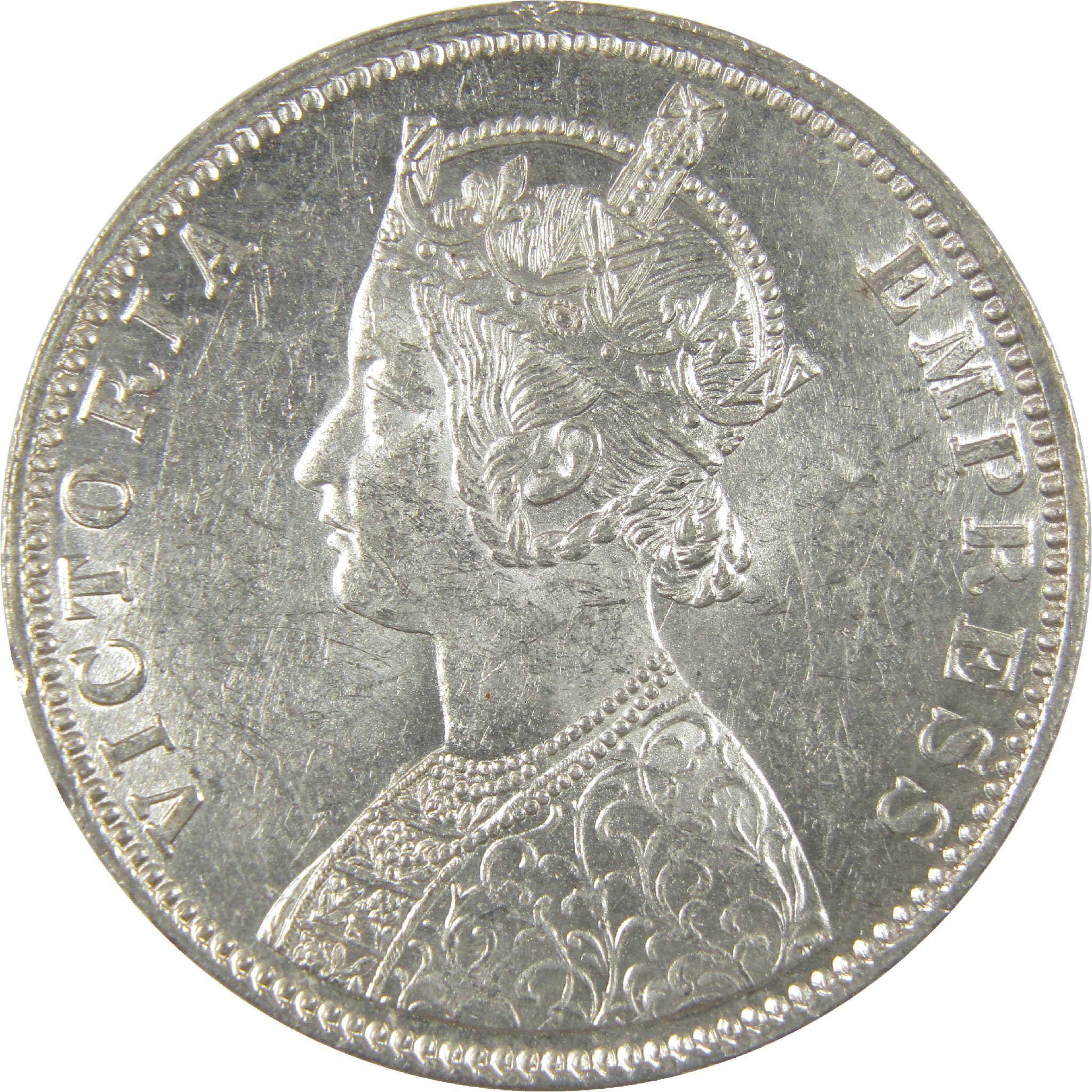 1877-1901 Victoria Rupee XF EF Extremely Fine Silver Coin