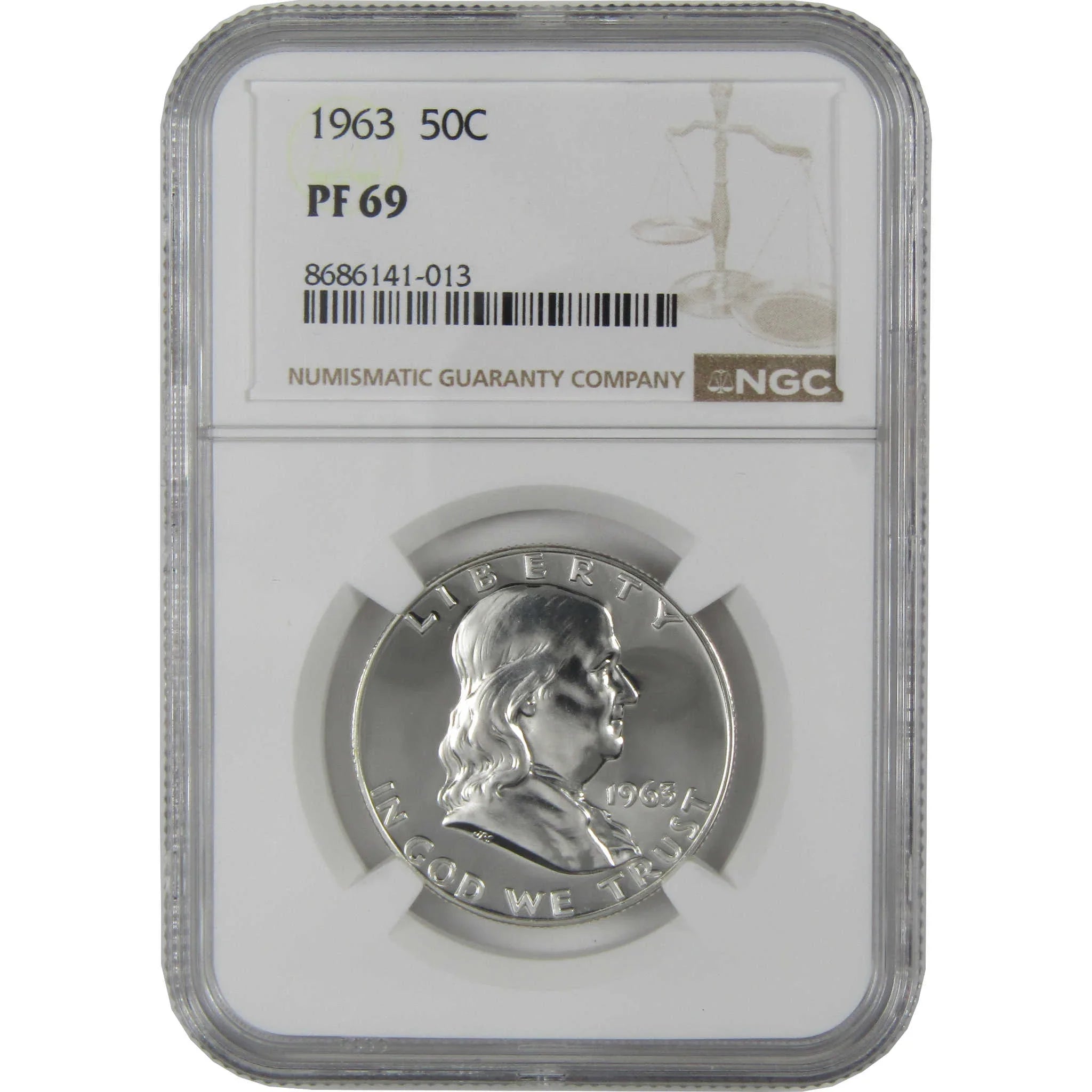 1963 Franklin Silver Half Dollar PF 69 NGC Proof 50c Coin SKU:I27428