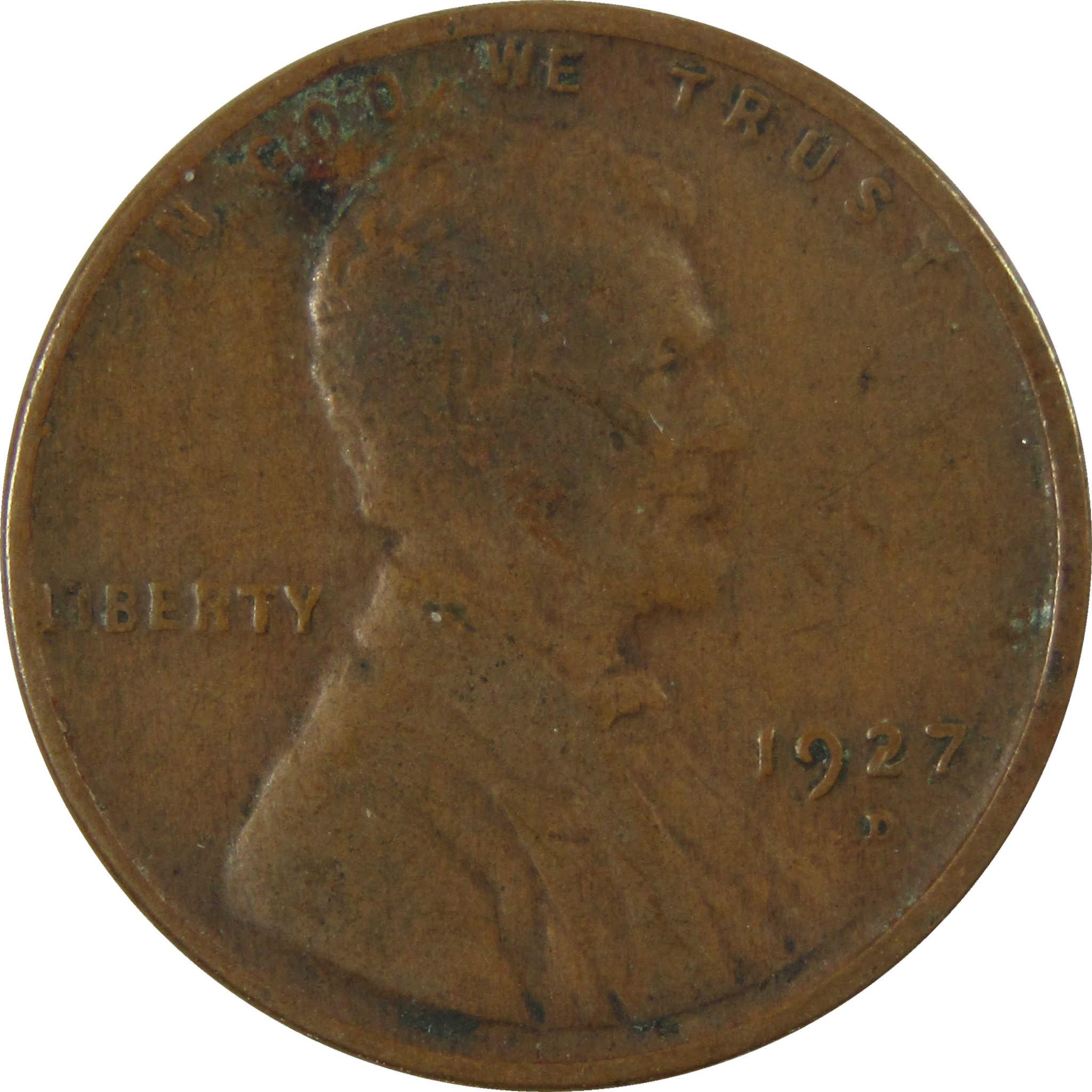 1927 D Lincoln Wheat Cent F Fine Penny 1c Coin SKU:I27197