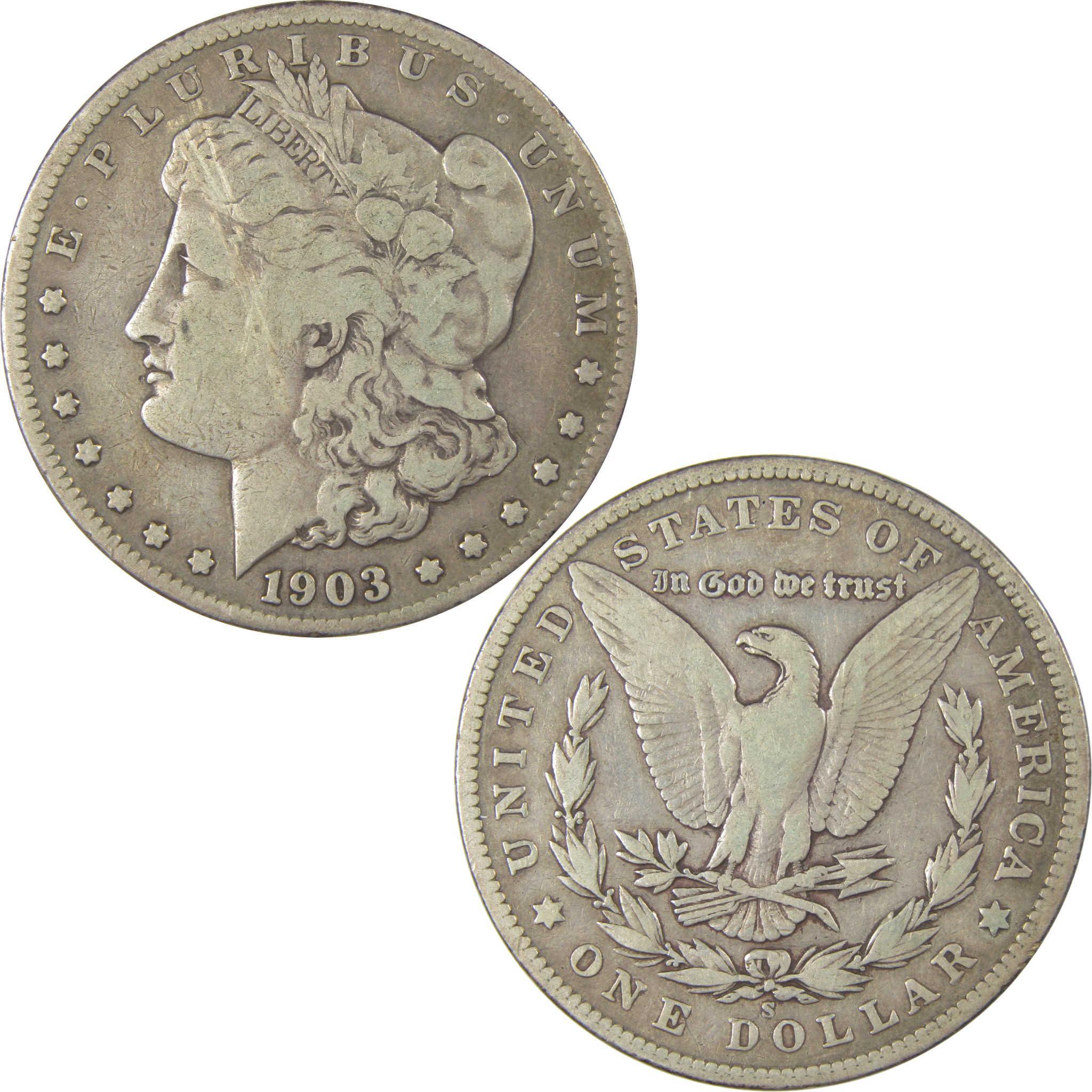 1903 S Morgan Silver Dollar F Fine $1 Coin Collectible SKU:I24212 - Morgan coin - Morgan silver dollar - Morgan silver dollar for sale - Profile Coins & Collectibles
