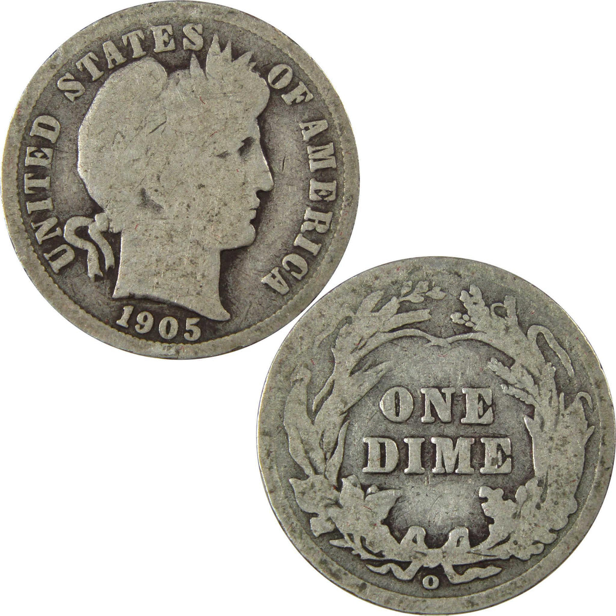 1905 O Micro O Barber Silver Dime G Good 10c Coin SKU:I26634