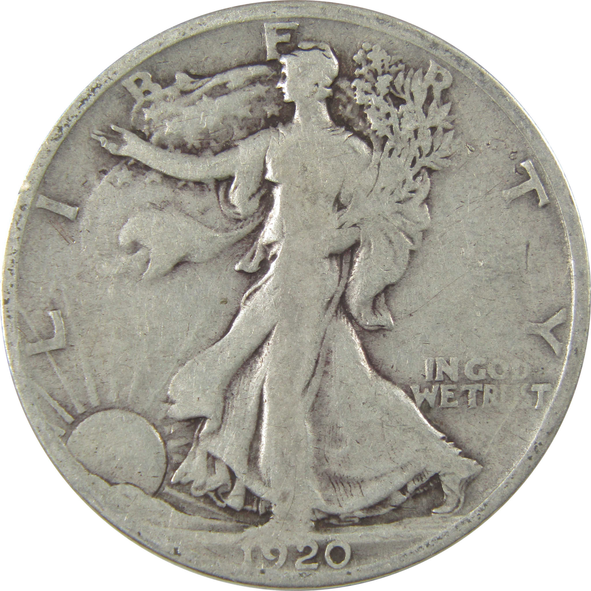 1920 S Liberty Walking Silver Half Dollar VG Very Good Coin SKU:I24122