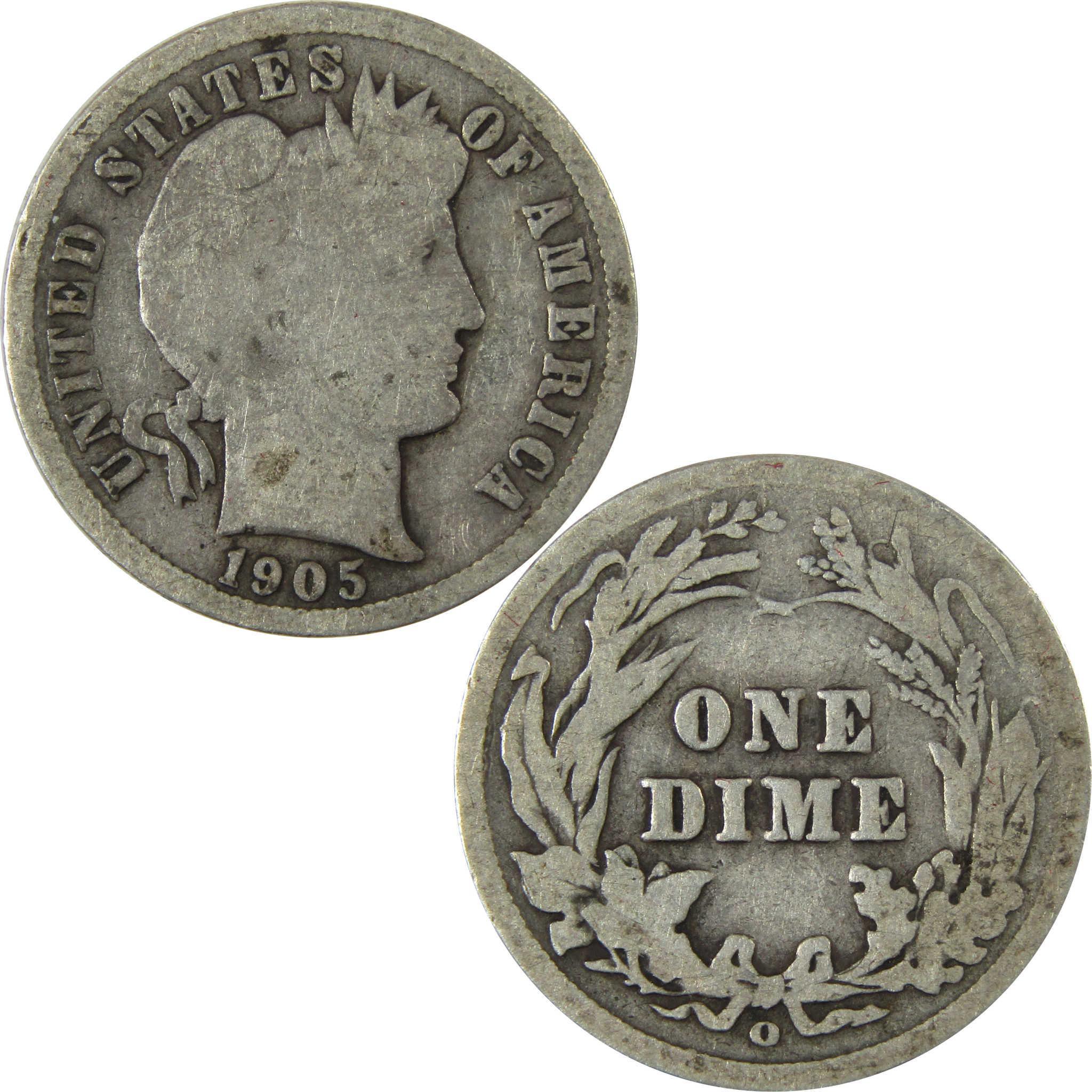 1905 O Micro O Barber Silver Dime G Good 10c Coin SKU:I26632