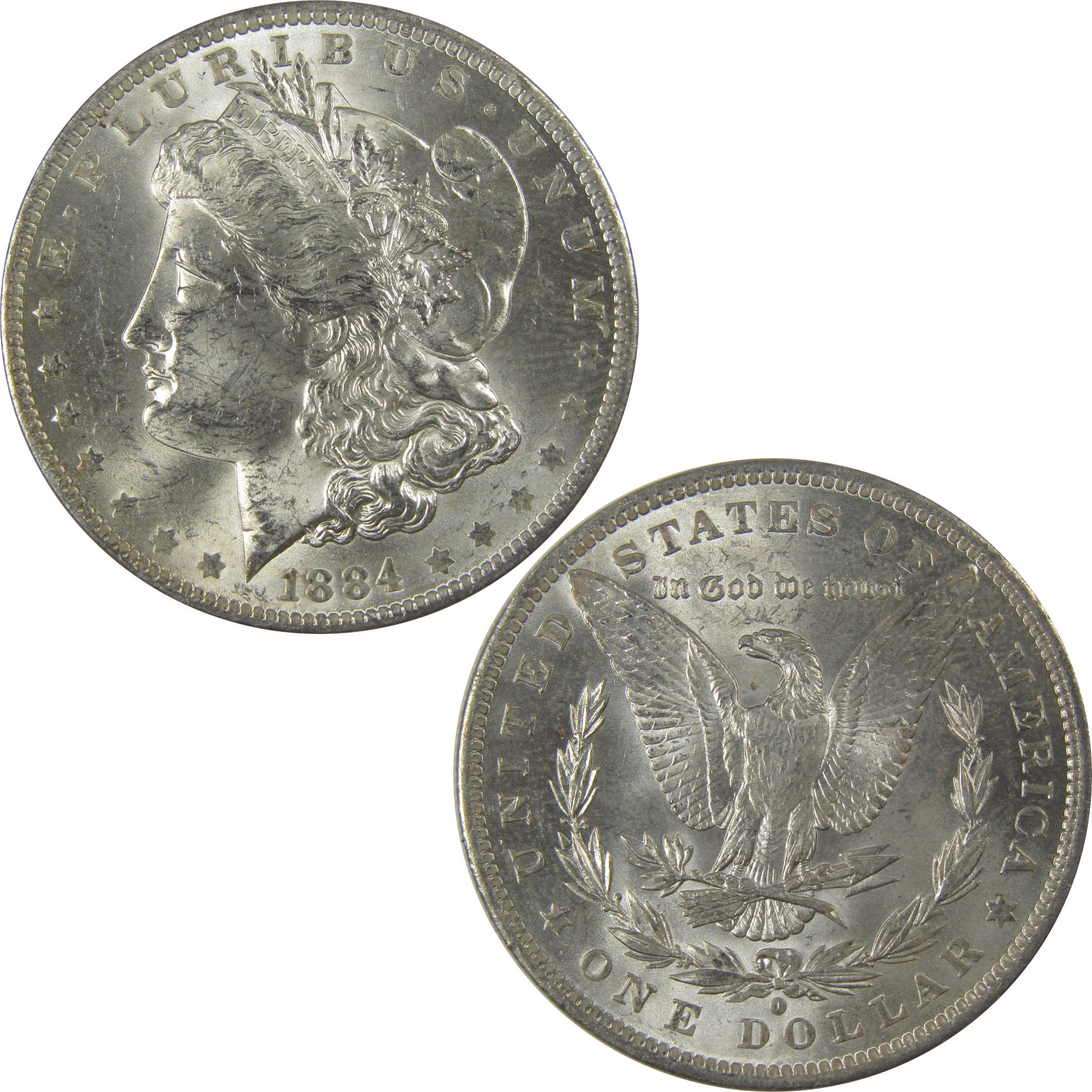 1884 O Morgan Dollar Uncirculated Silver $1 Coin SKU:CPC1125 - Morgan coin - Morgan silver dollar - Morgan silver dollar for sale - Profile Coins & Collectibles