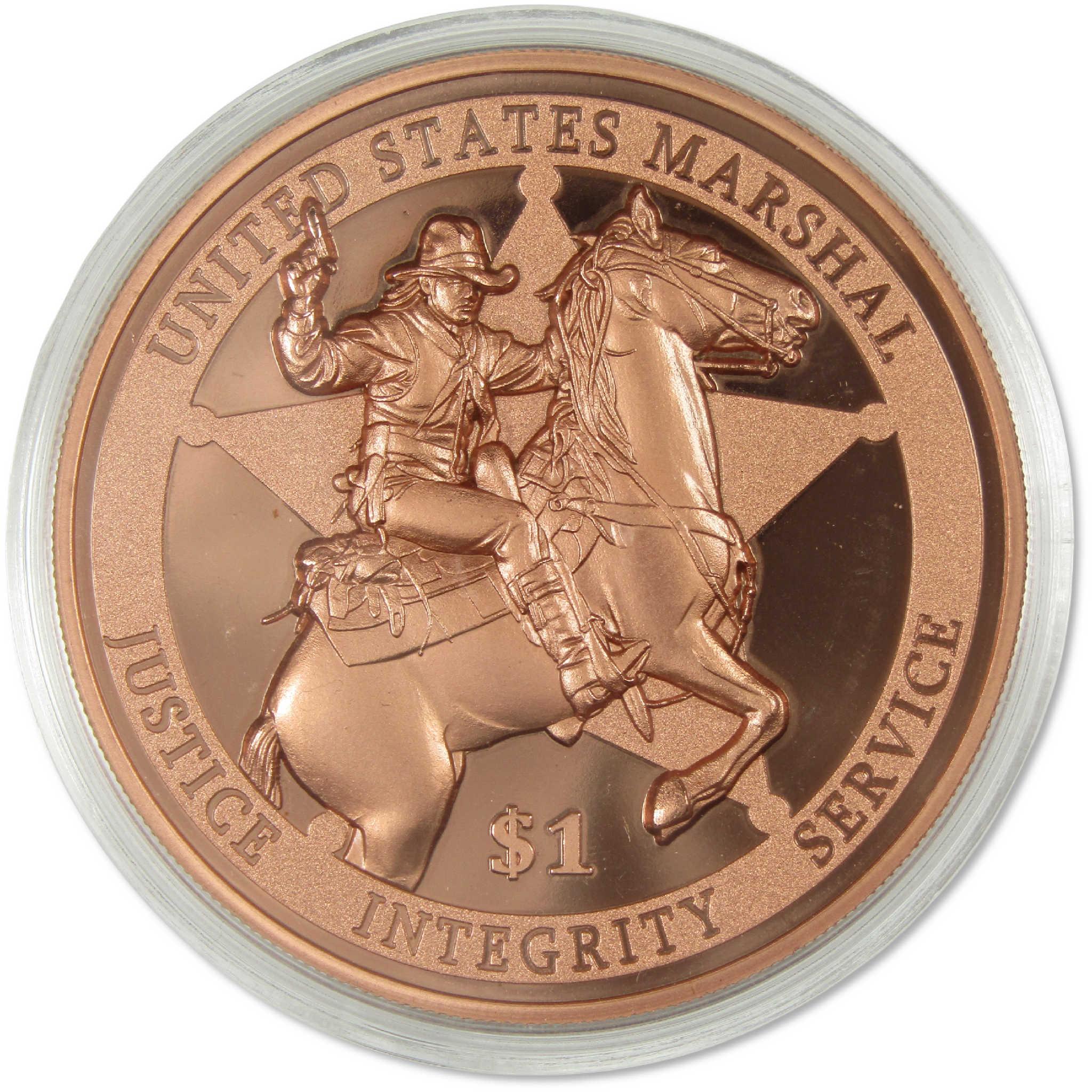 2026 Liberia 5 oz Copper United States Marshal $1 BU Uncirculated