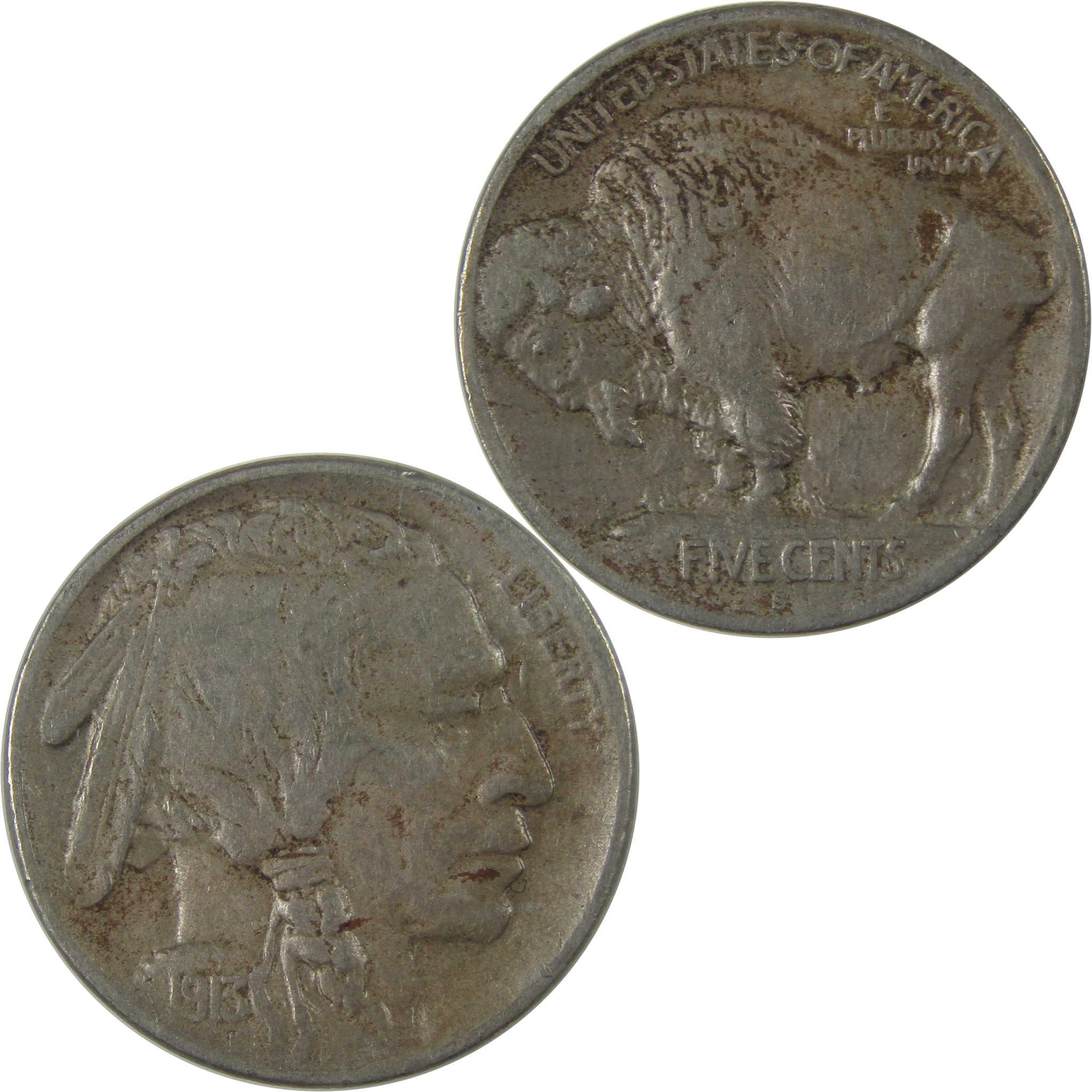 1913 S Type 1 Indian Head Buffalo Nickel VF Very Fine SKU:I21027