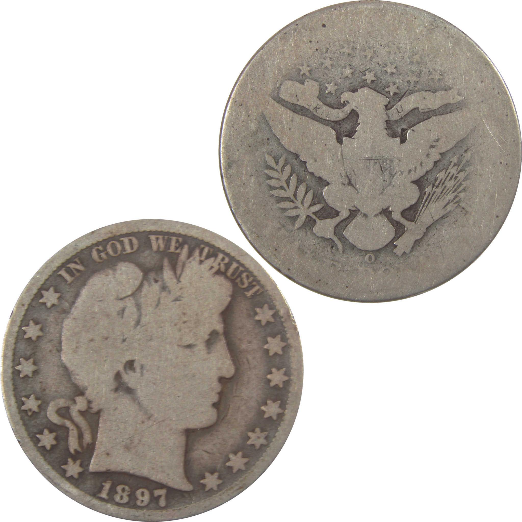 1897 O Barber Silver Half Dollar AG About Good 50c Coin SKU:I25327