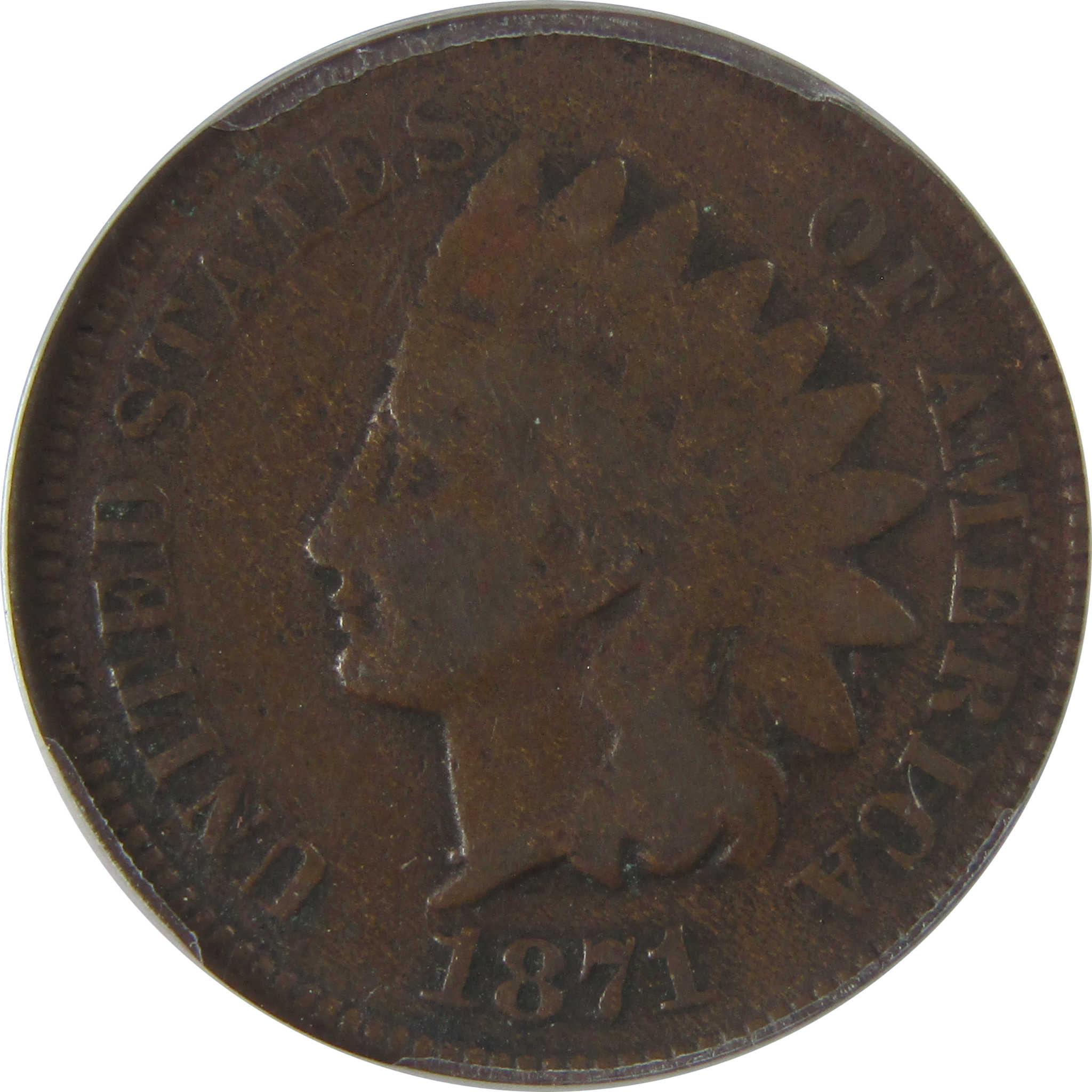 1871 Indian Head Cent G 6 Details ANACS Penny 1c Coin SKU:CPC1181