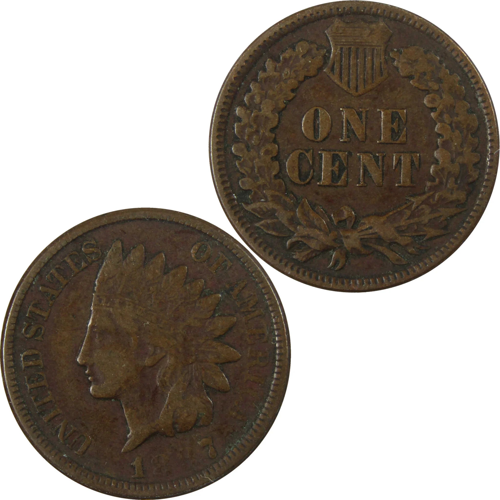1887 Indian Head Cent F Fine Penny 1c Coin Collectible SKU:I26931
