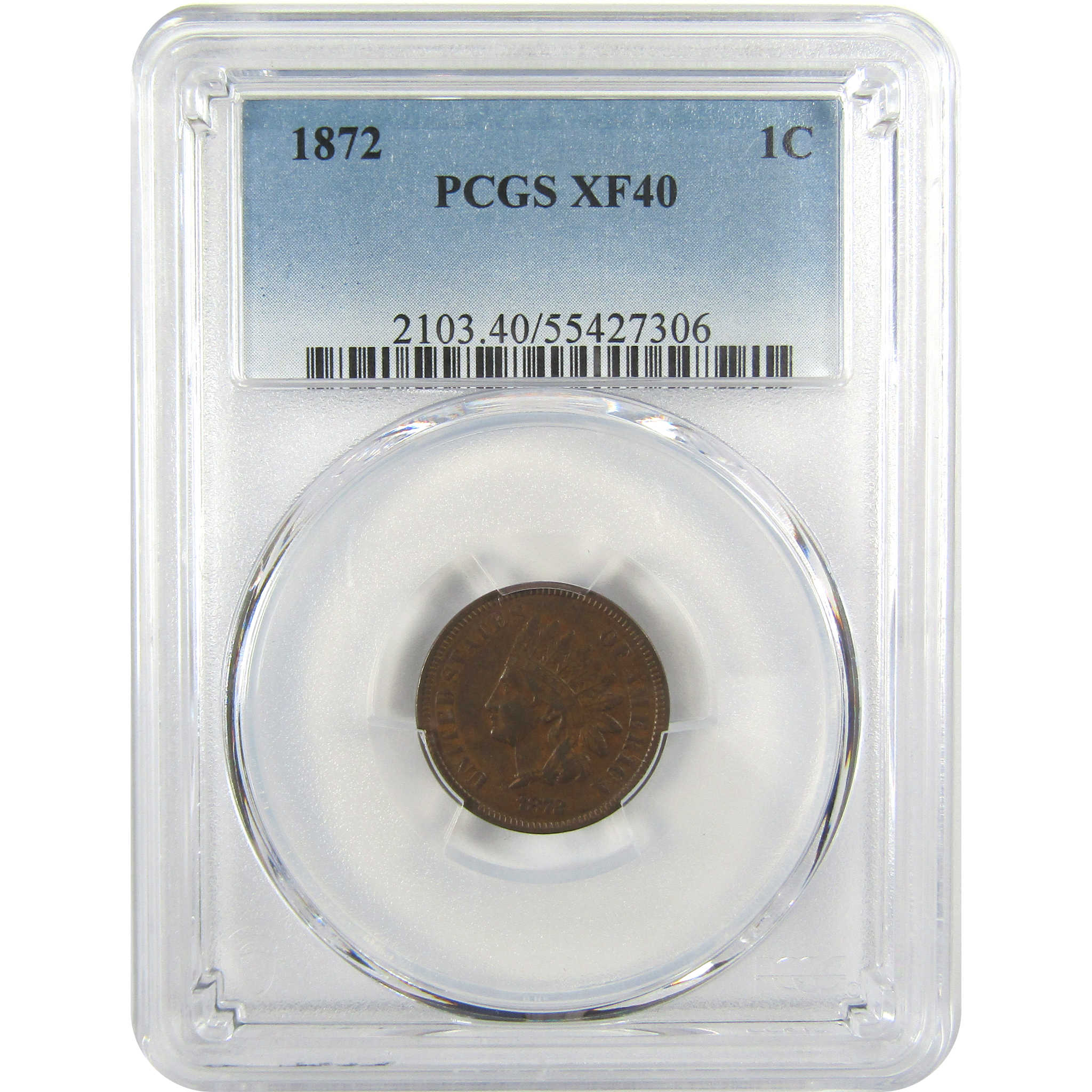 1872 Indian Head Cent XF 40 PCGS Penny 1c Coin SKU:I21021