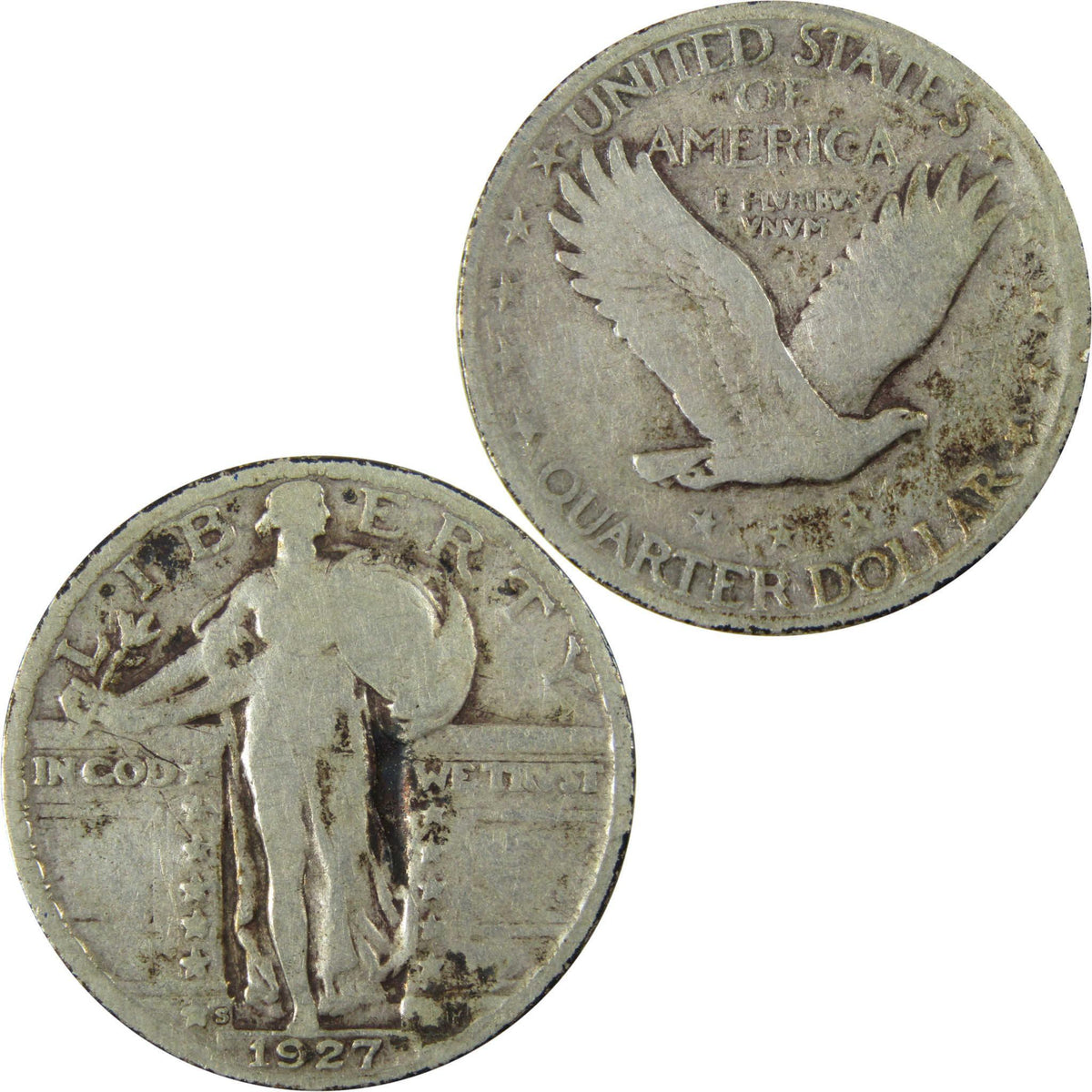 1927 S Standing Liberty Silver Quarter VG Very Good 25c Coin SKU:CP904