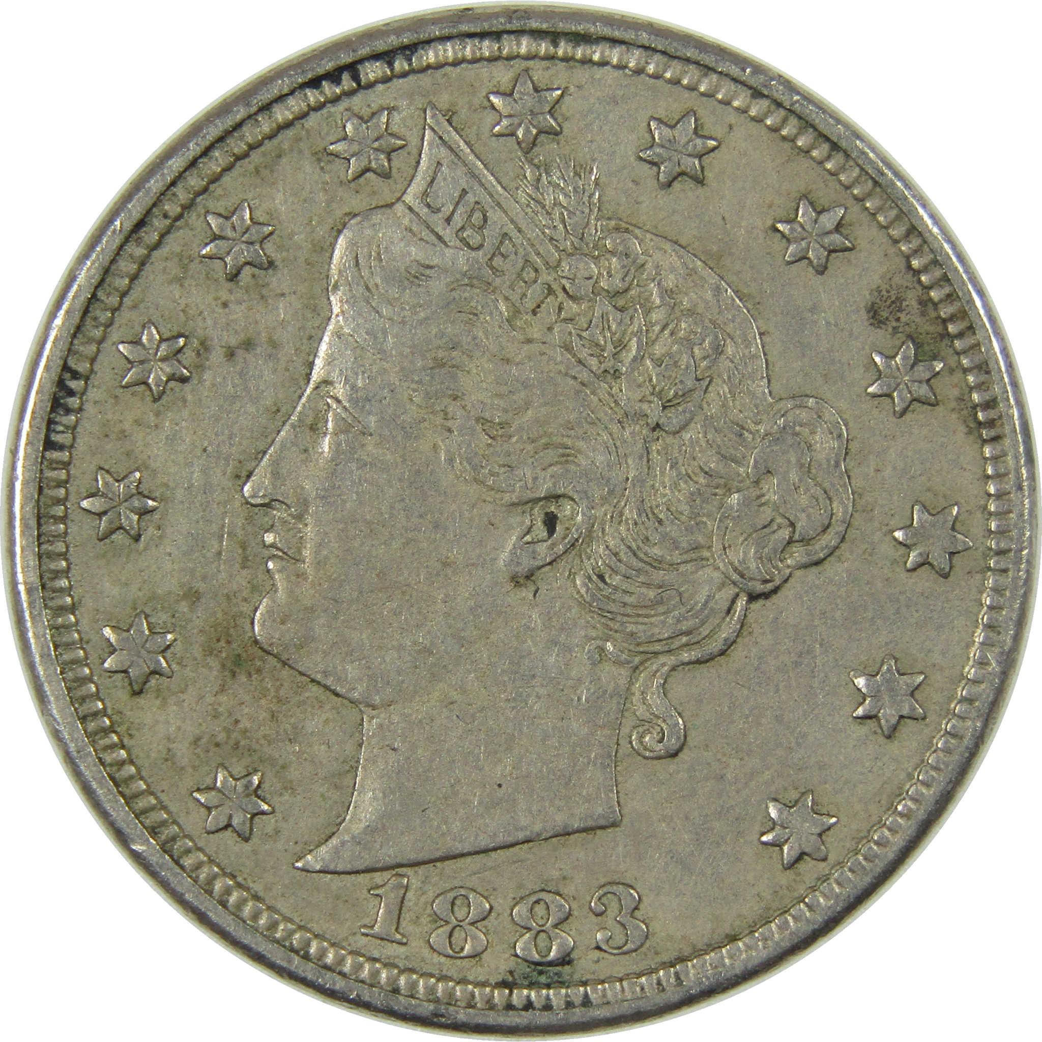 1883 No Cents Liberty Head V Nickel VF Very Fine 5c Coin SKU:I27240