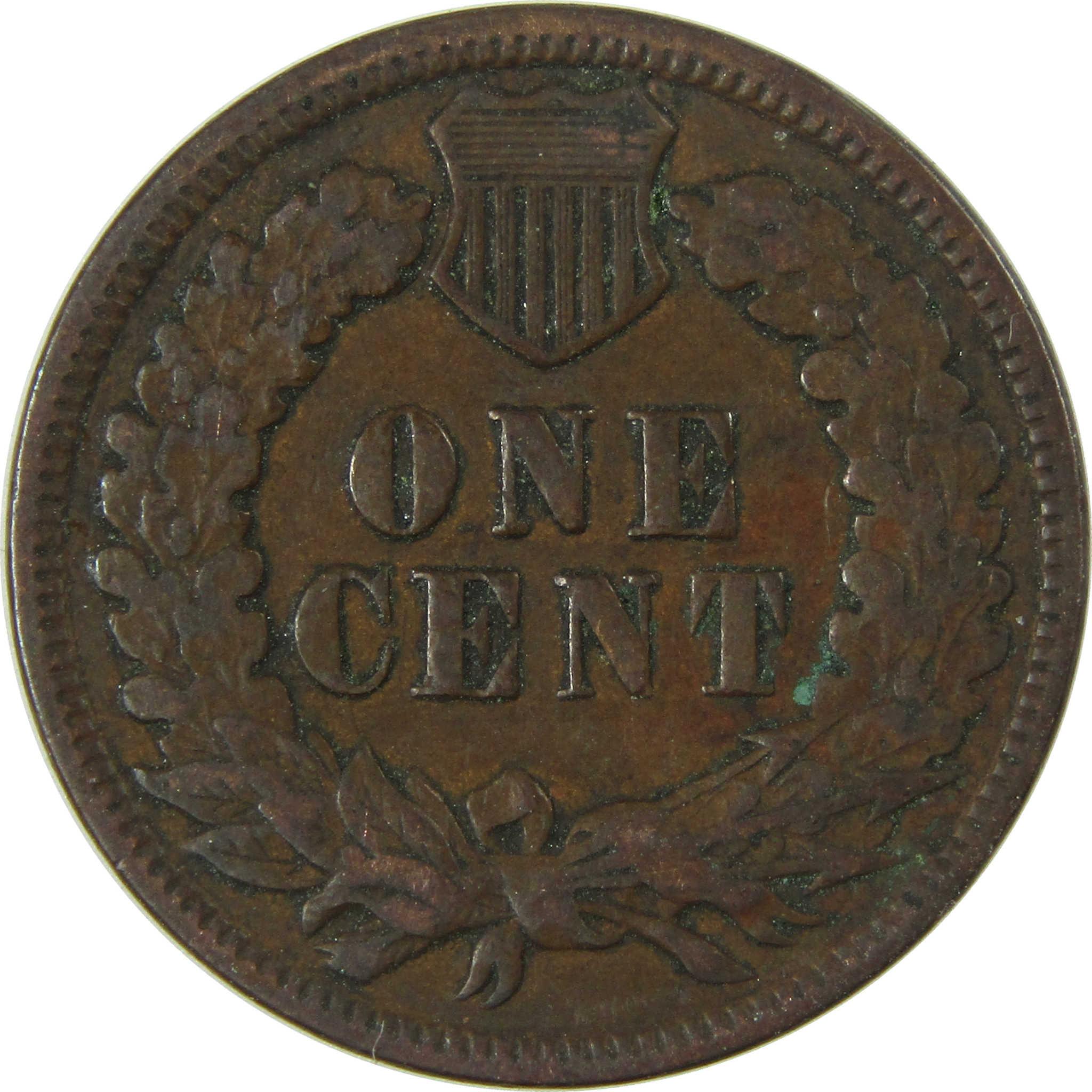 1890 Indian Head Cent F Fine Penny 1c Coin SKU:I26991