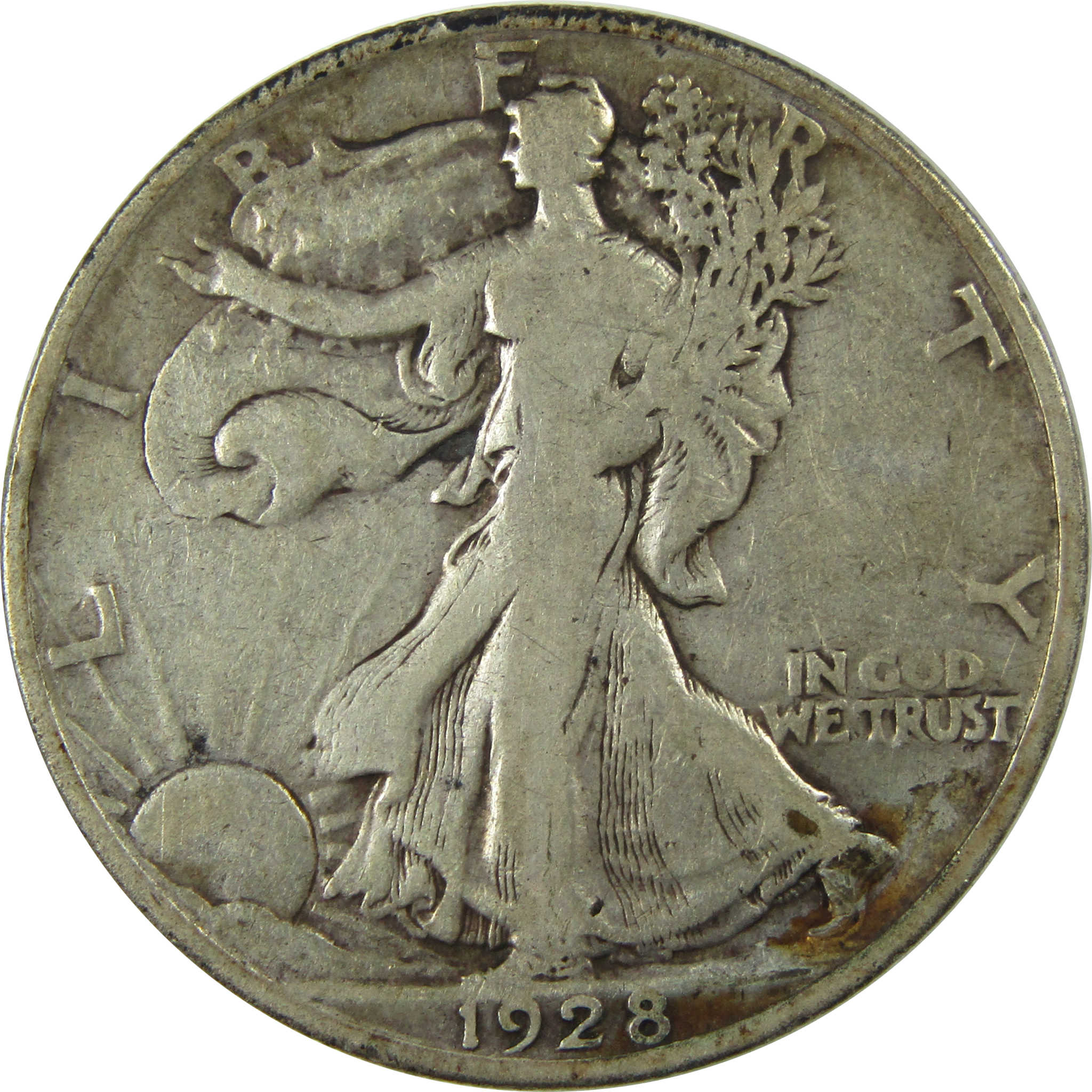 1928 S Liberty Walking Silver 50c VG Very Good 50c Coin SKU:I25931