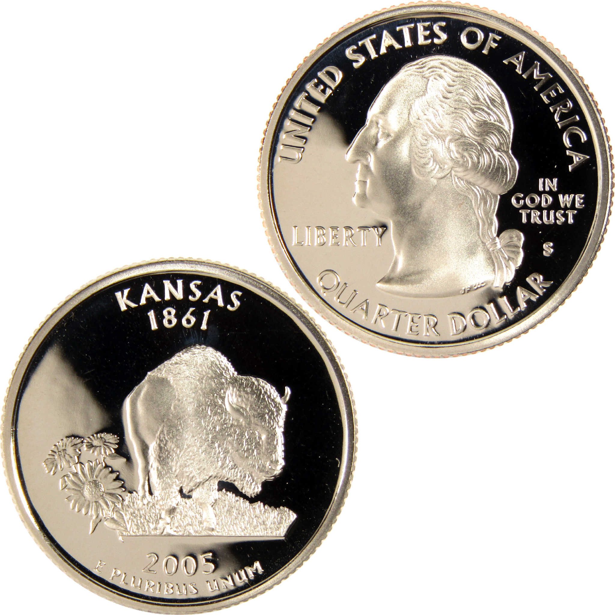 2005 S Kansas State Quarter Choice Proof Clad 25c Coin