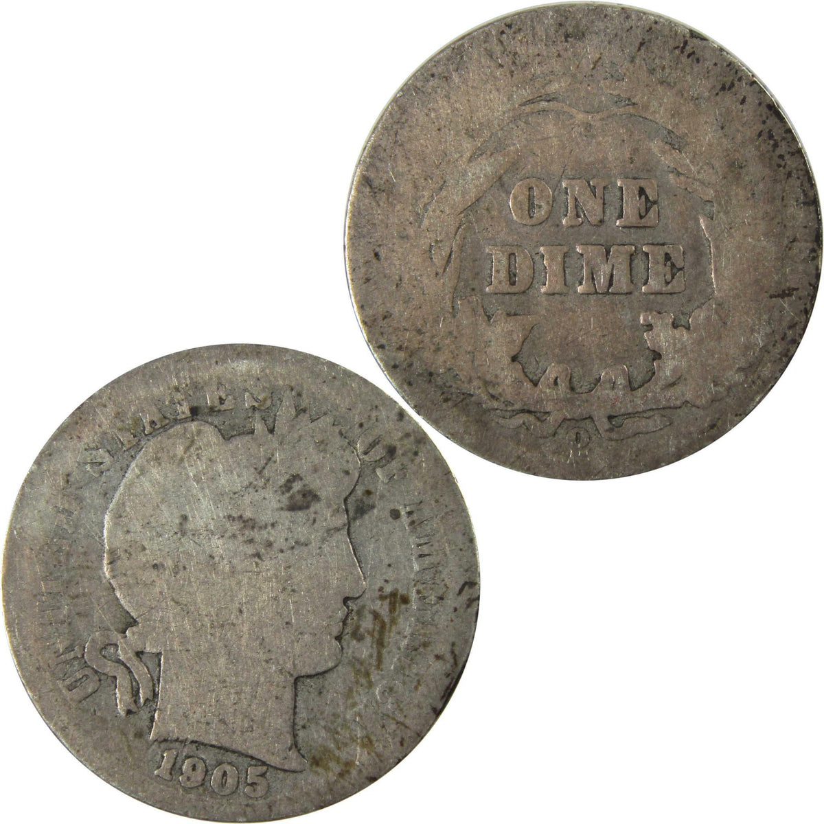 1905 O Micro O Barber Silver Dime AG About Good Details SKU:I26619
