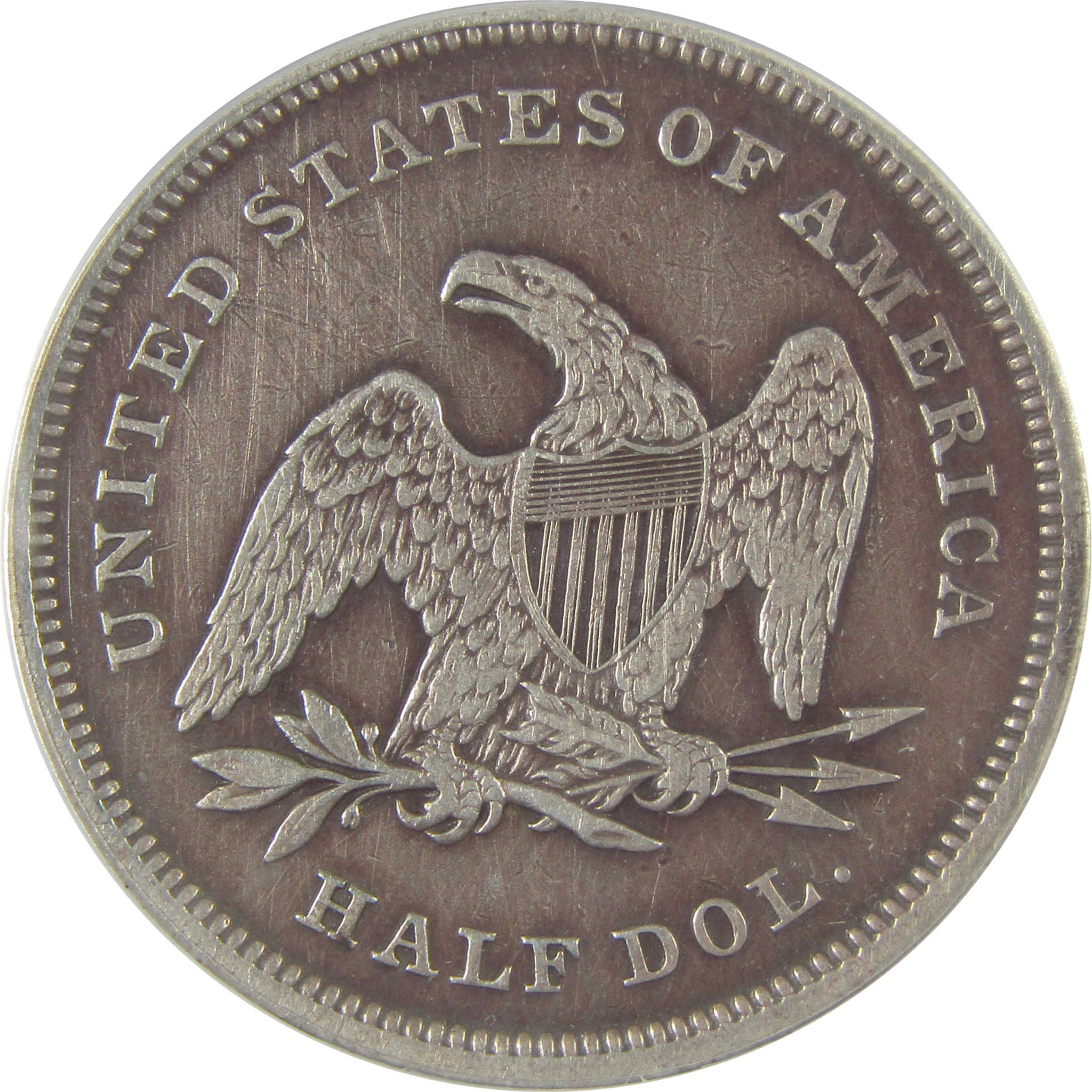 1840 Small Letters Seated Liberty 50C VF 30 Details ANACS SKU:I22970