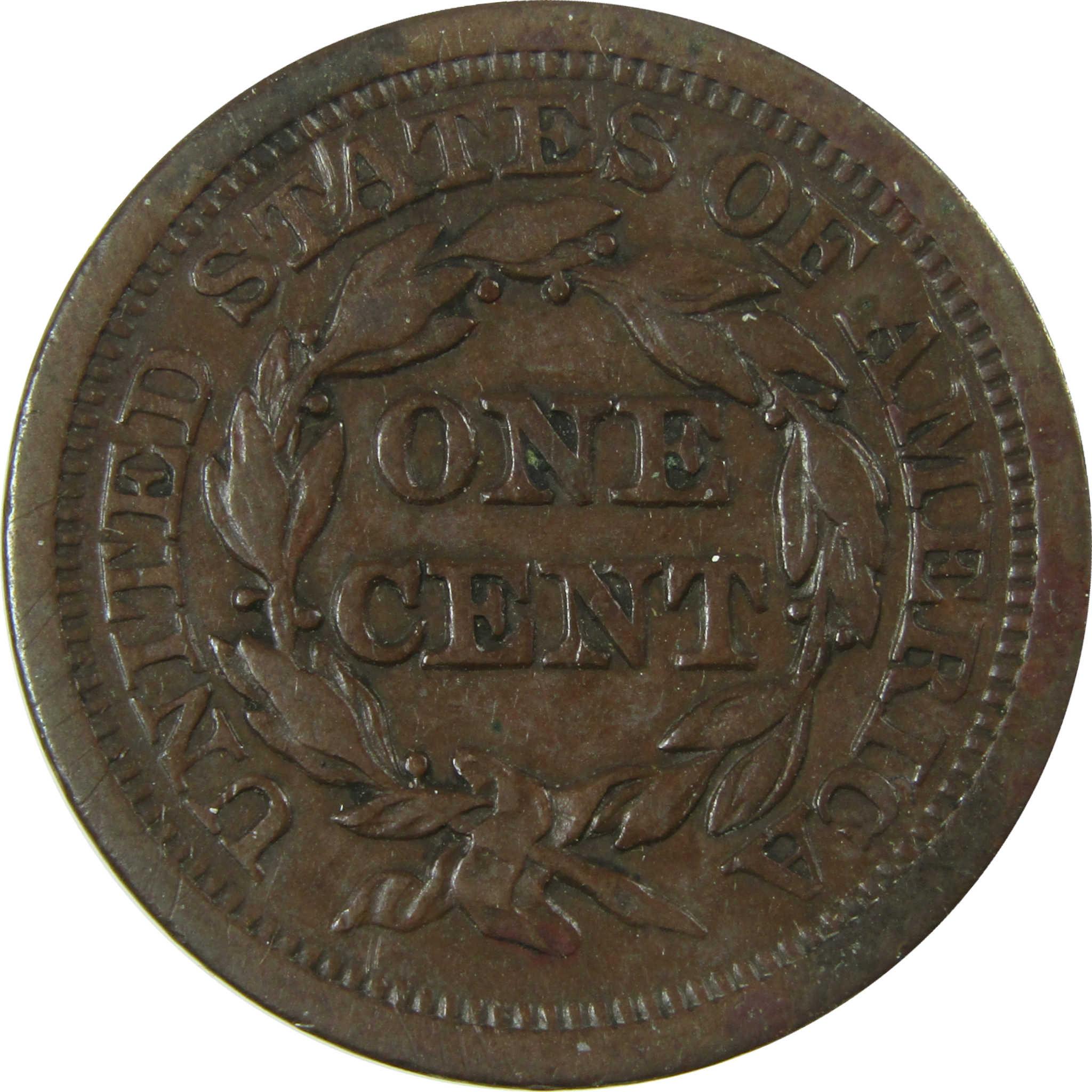 1852 Braided Hair Copper Large Cent XF EF Extremely Fine SKU:I27863
