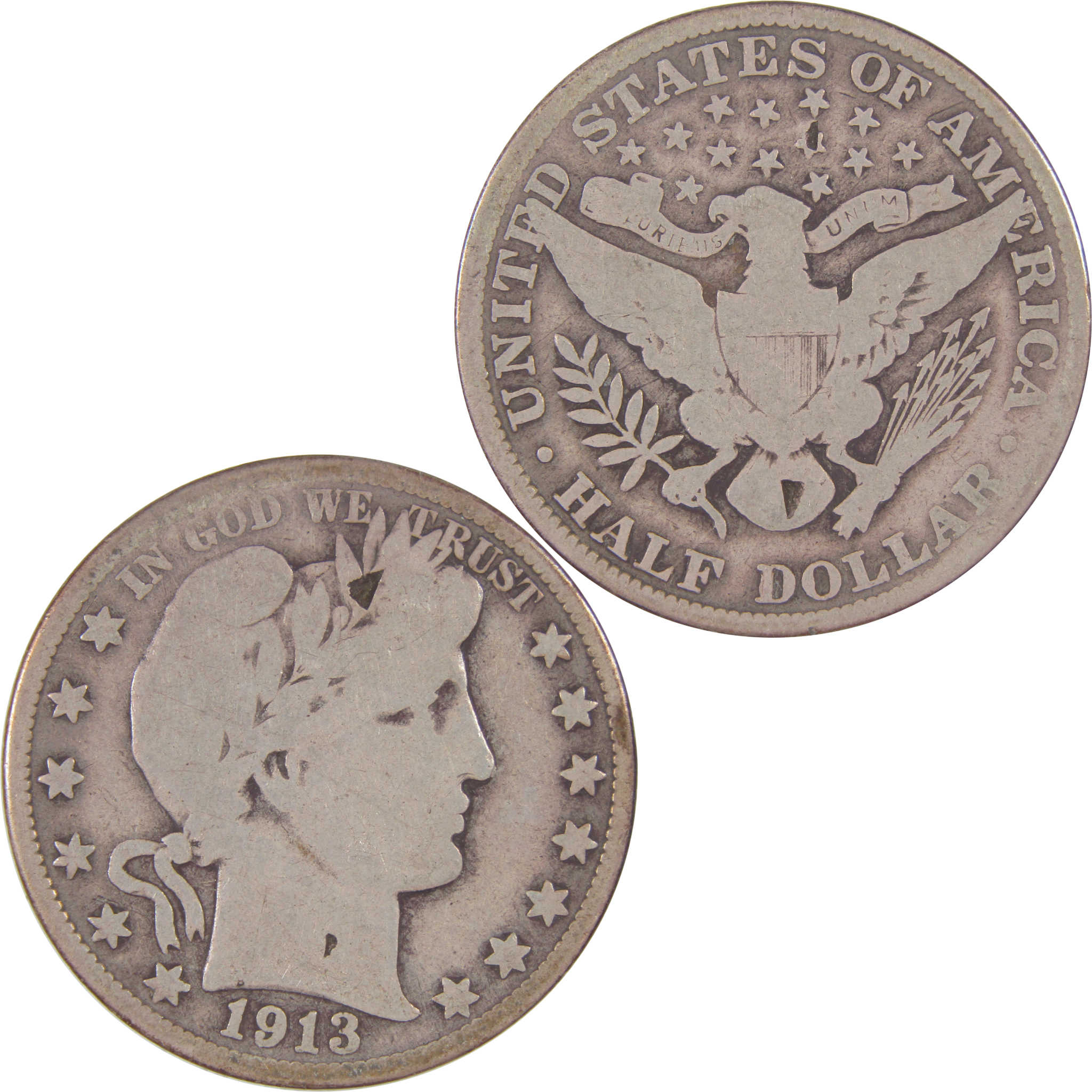 1913 Barber Half Dollar G Good Details Silver 50c Coin SKU:I18780