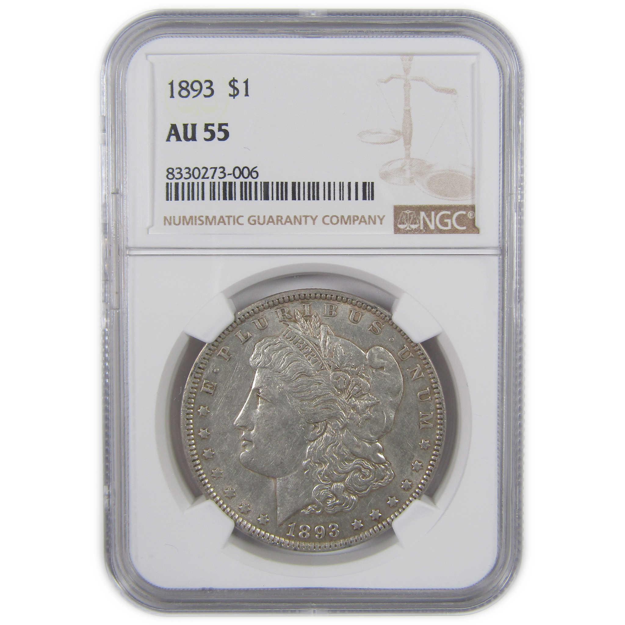 1893 Morgan Dollar AU 55 NGC Silver $1 Coin SKU:I18268 - Morgan coin - Morgan silver dollar - Morgan silver dollar for sale - Profile Coins & Collectibles