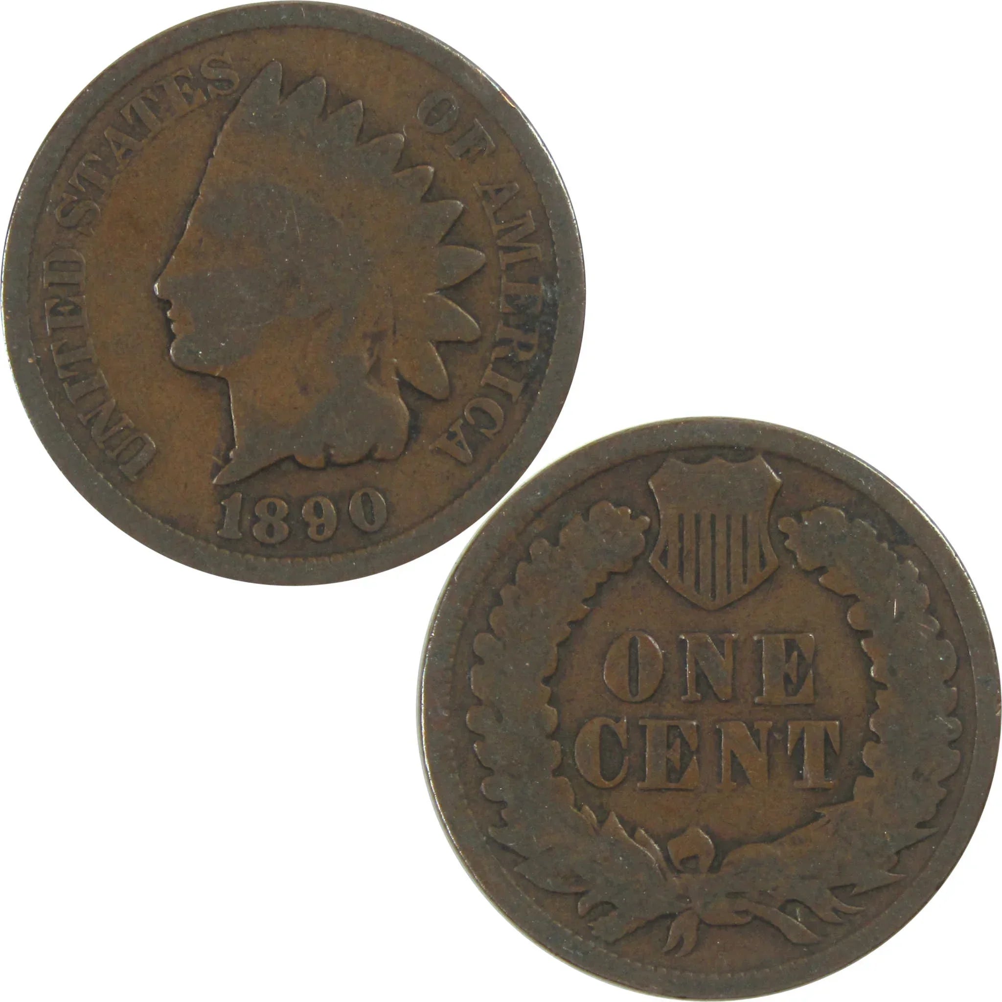 1890 Indian Head Cent Circulated Penny 1c Coin Collectible