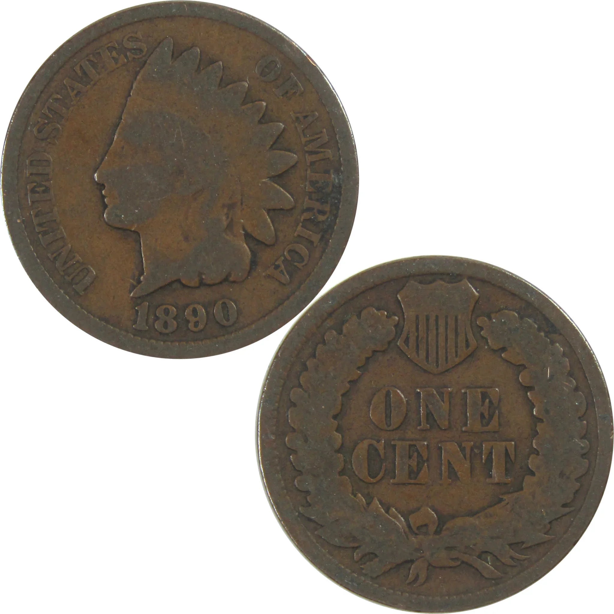 1890 Indian Head Cent Circulated Penny 1c Coin Collectible