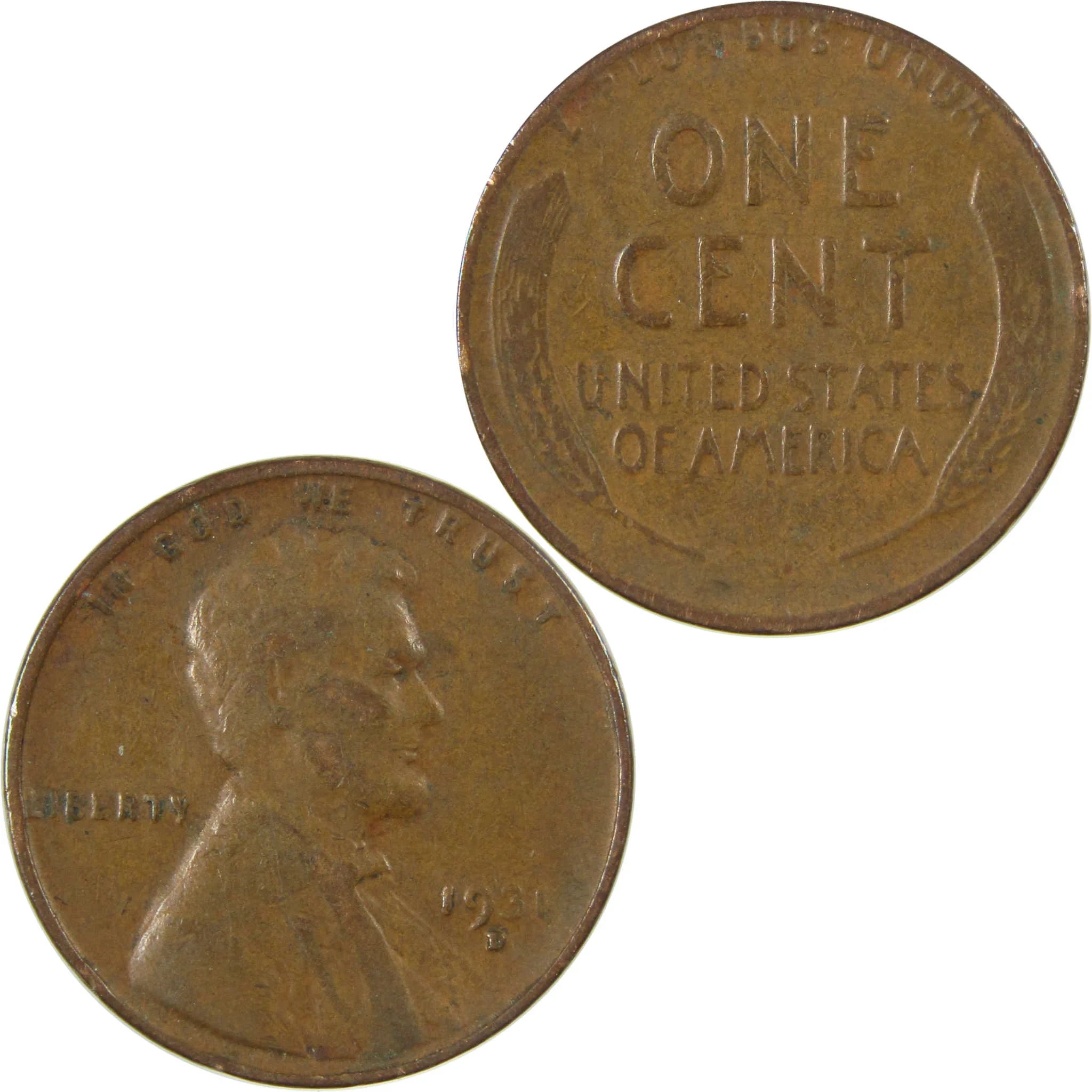 1931 D Lincoln Wheat Cent F Fine Penny 1c Coin Collectible SKU:I26794