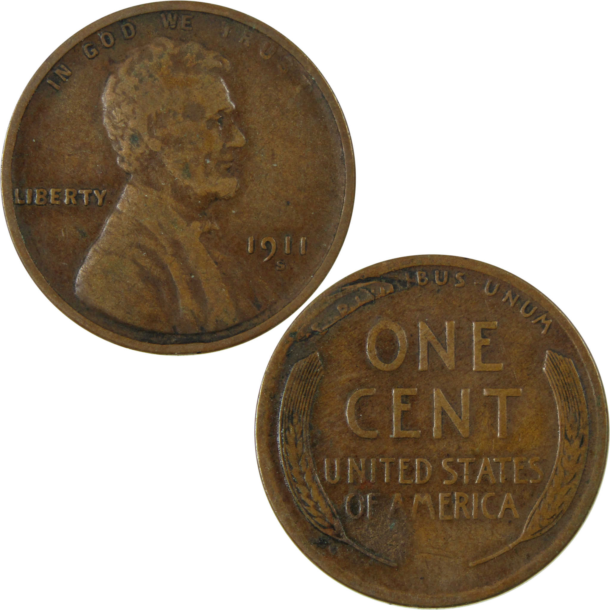 1911 S Lincoln Wheat 1c VF Very Fine Lamination Mint Error SKU:I26382