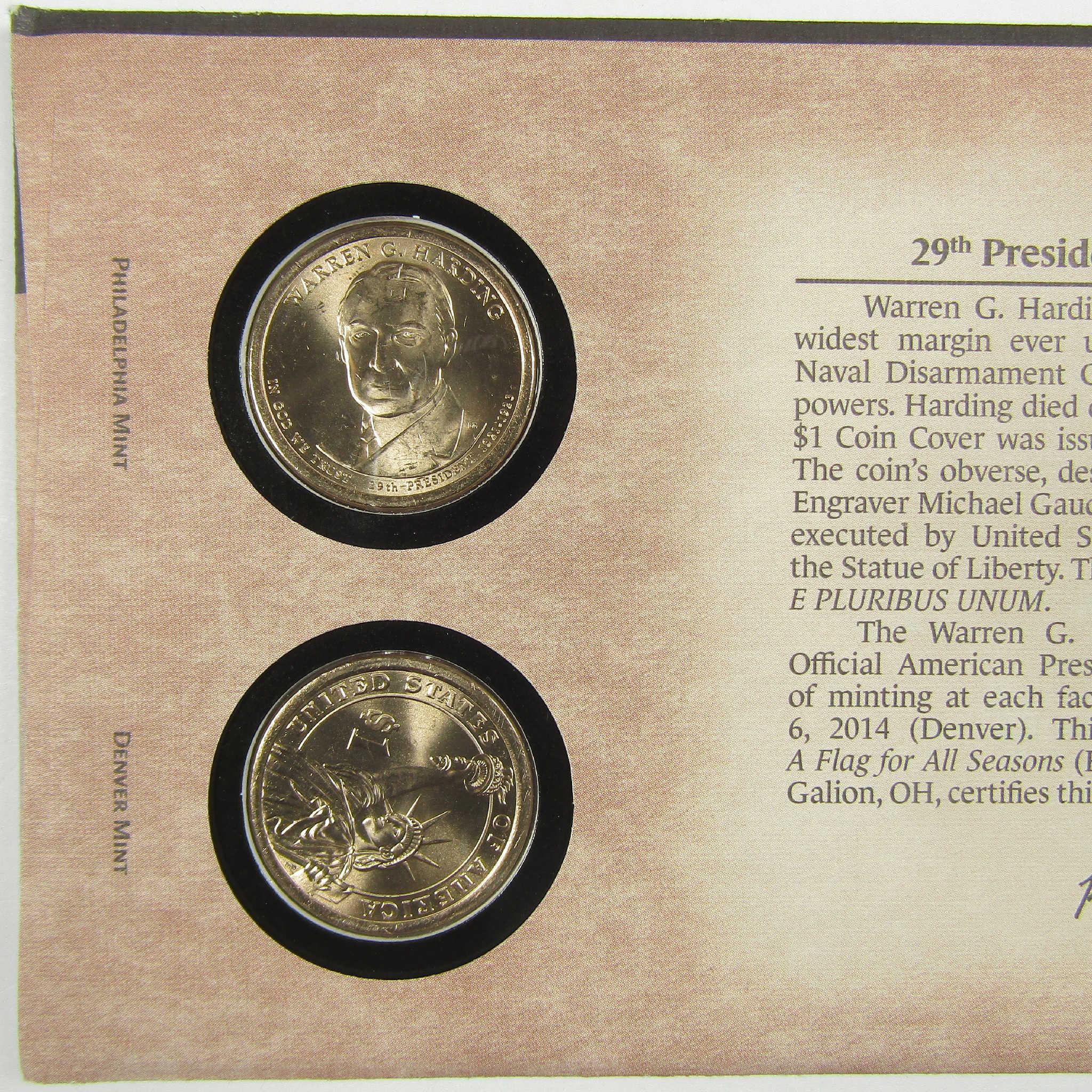 2014 Warren G. Harding American Presidency $1 Coin Cover SKU:CPC9870