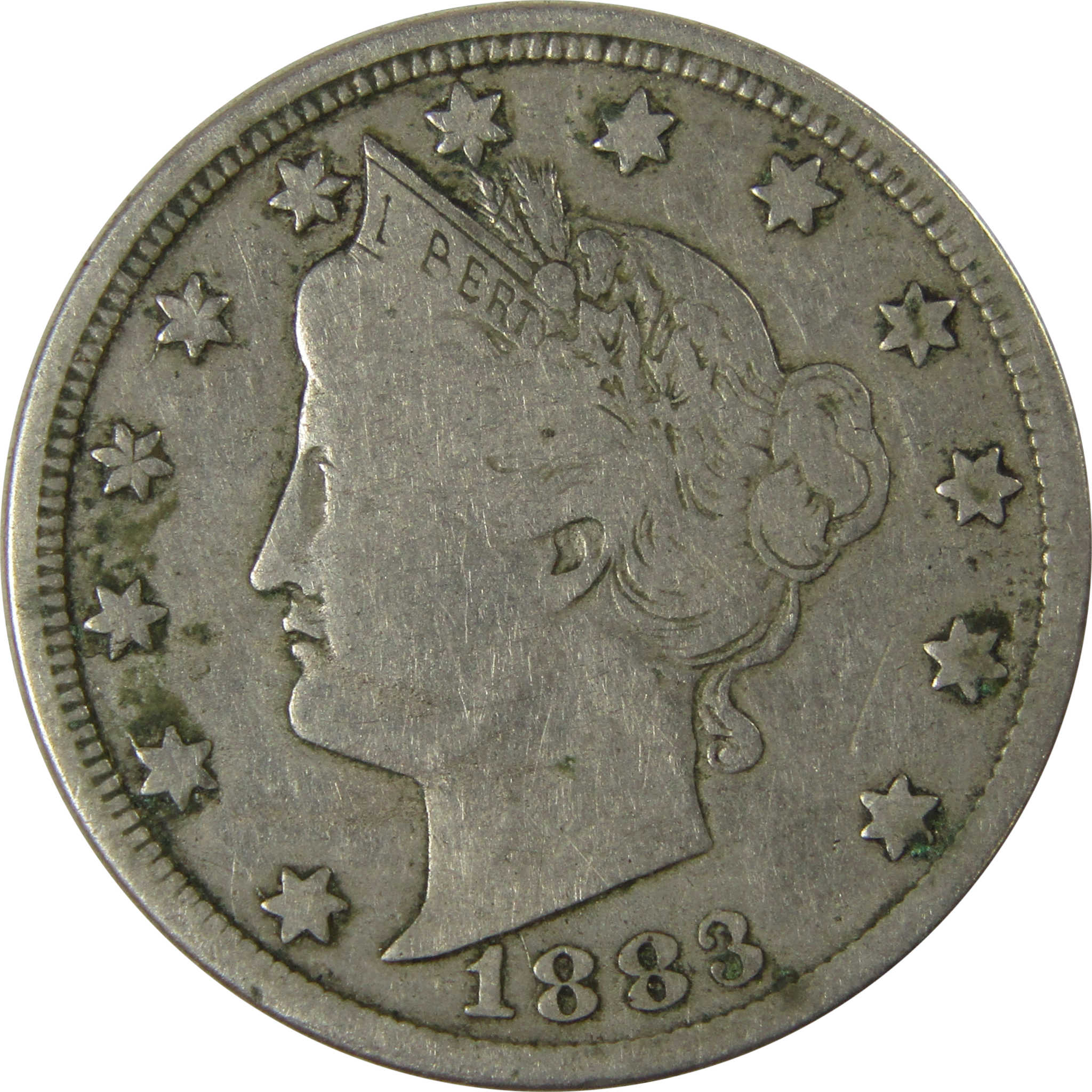 1883 No Cents Liberty Head V Nickel F Fine 5c Coin SKU:I26517
