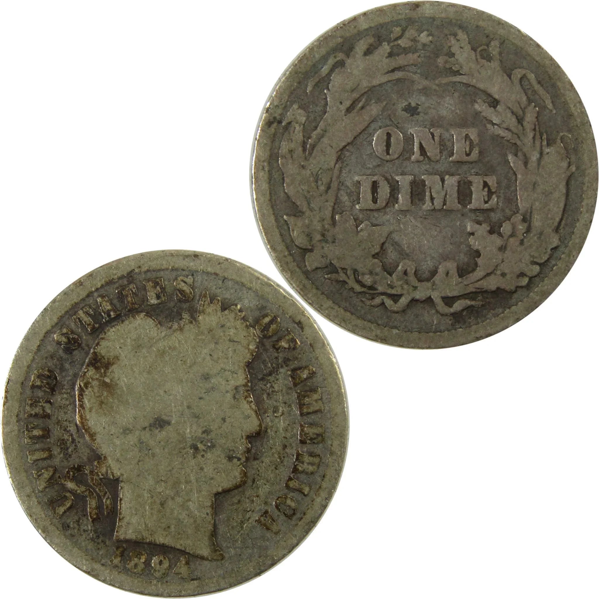 1894 Barber Silver Dime G Good 10c Coin Collectible SKU:CP1352