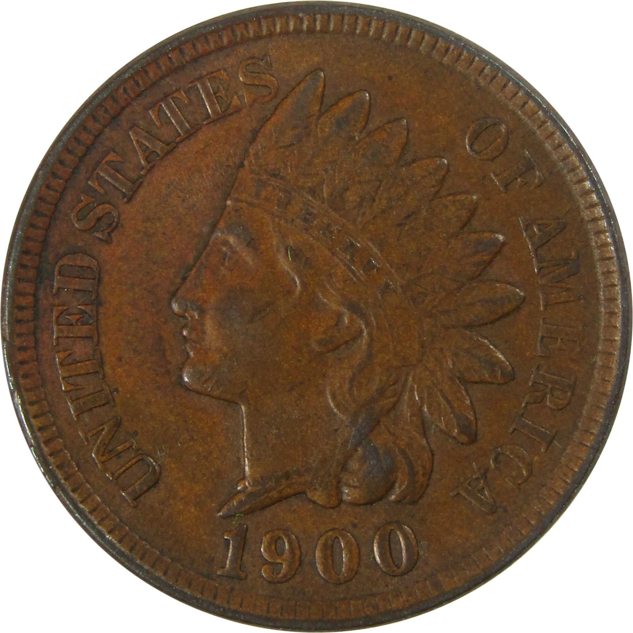 1900 Indian Head Cent AU About Uncirculated Penny 1c Coin SKU:I27449