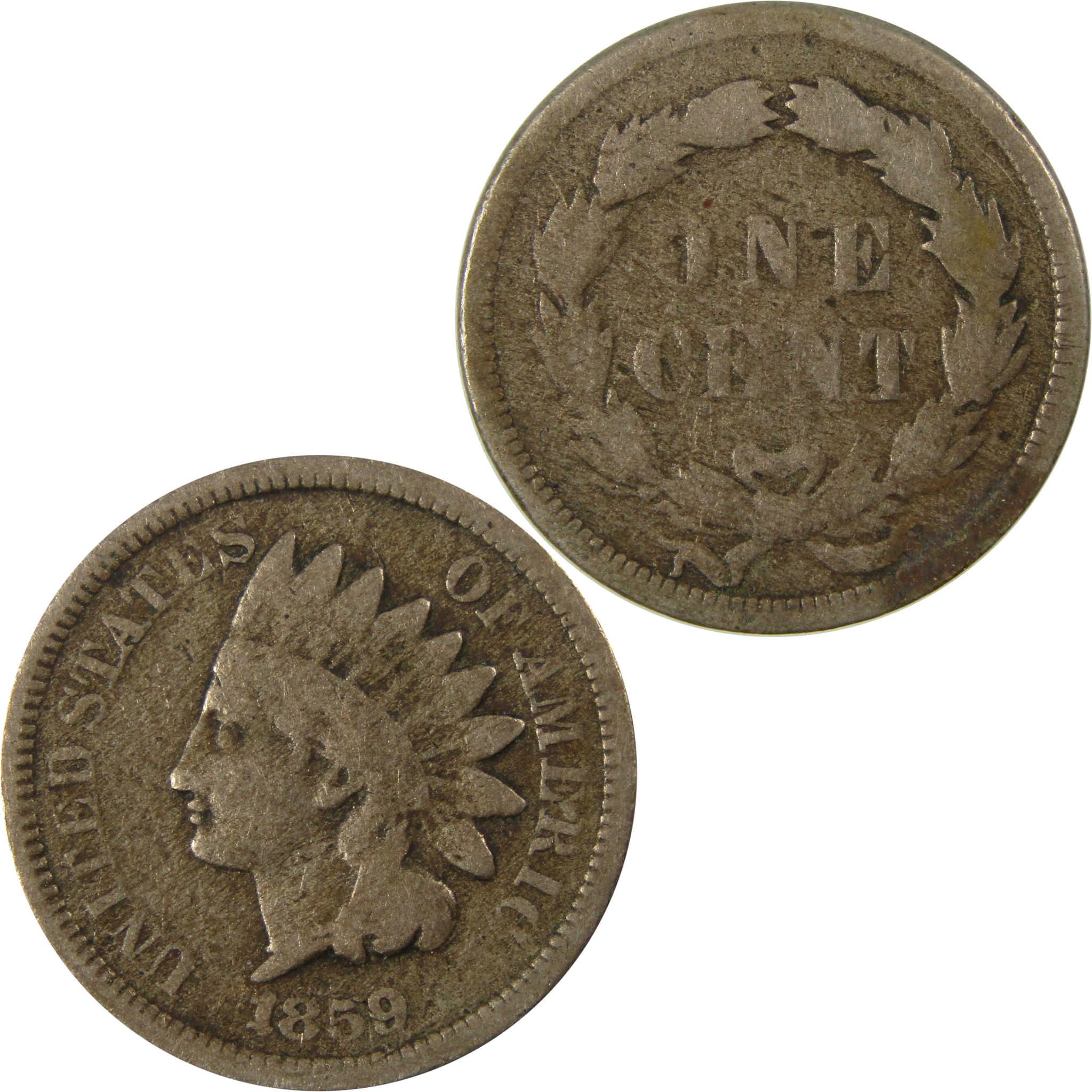 1859 Indian Head Cent G Good Penny 1c Coin SKU:CP1300