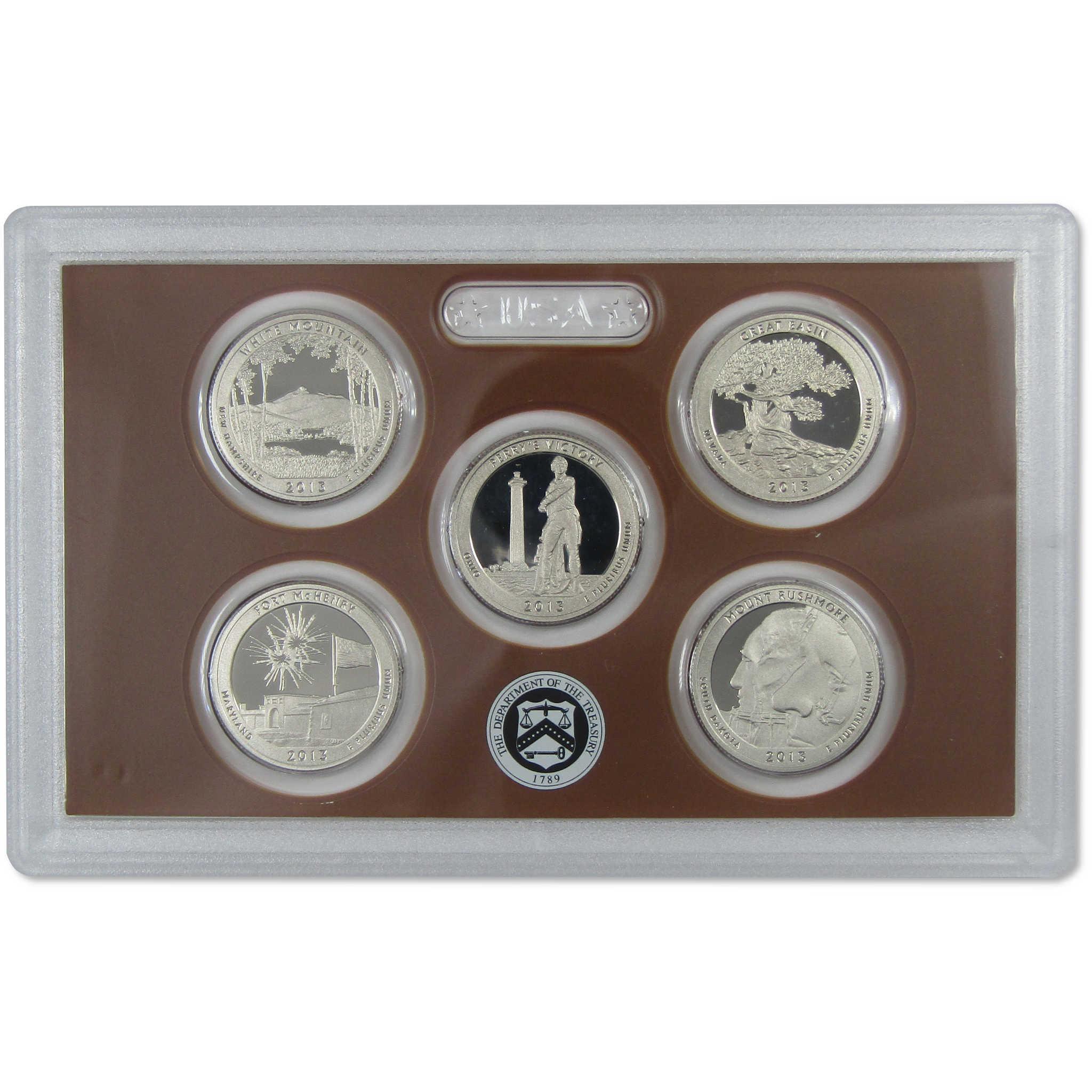 2013 America the Beautiful Quarter Clad Proof Set U.S. Mint OGP COA