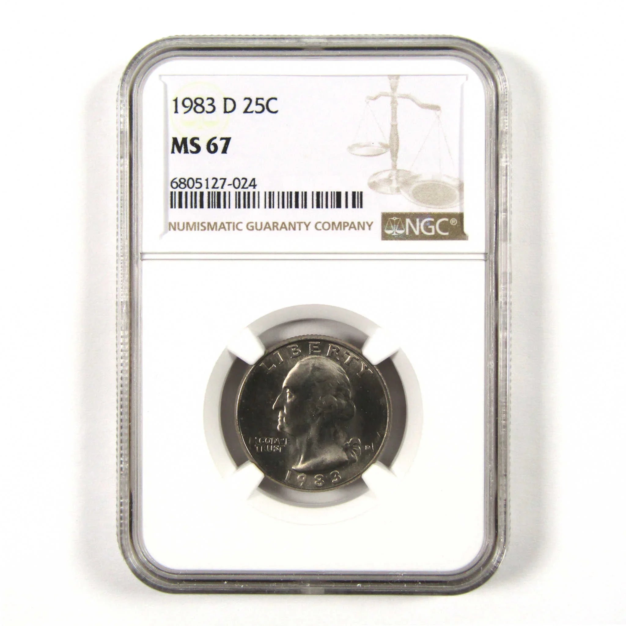 1983 D Washington Quarter MS 67 NGC Clad 25c Uncirculated SKU:I9569